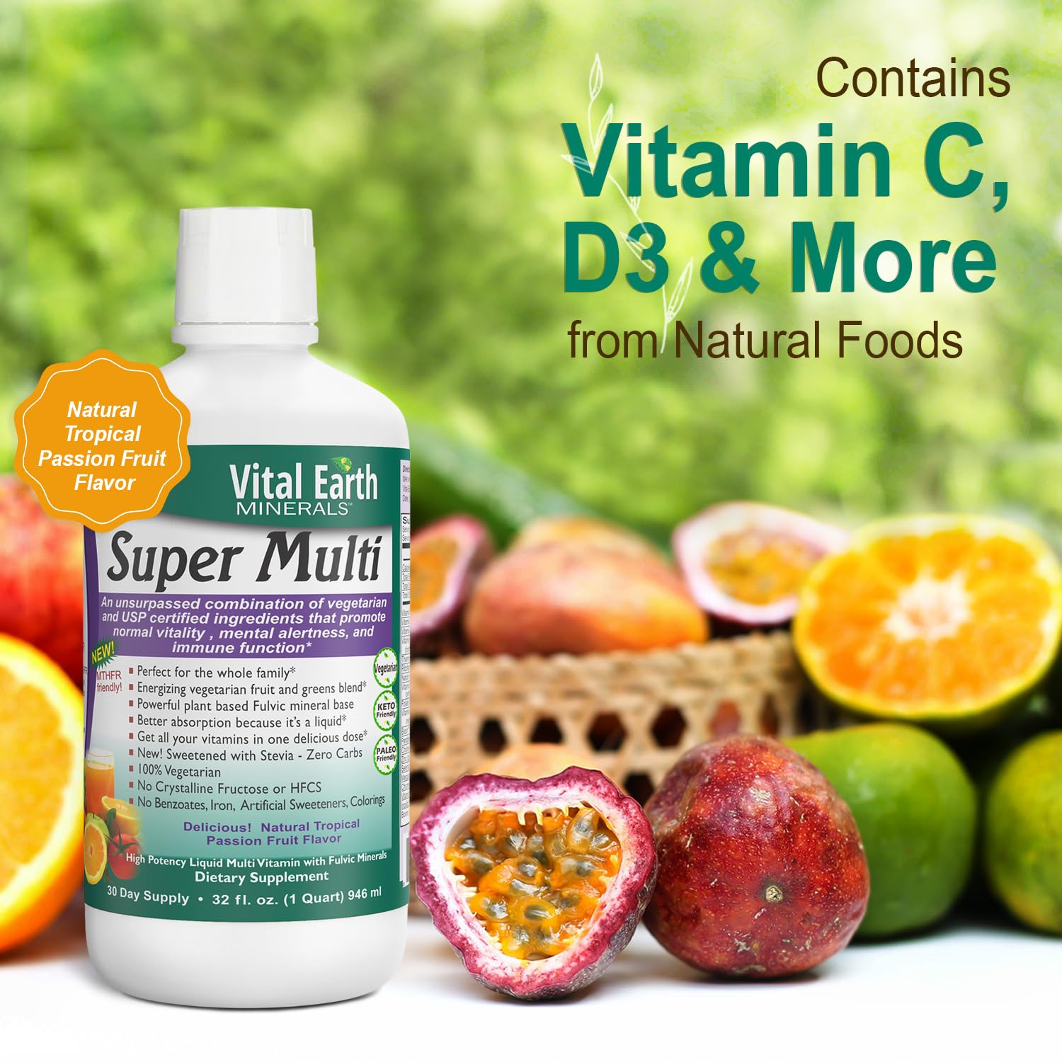 Vital Earth Minerals Bone & Wellness Support – Cal Mag Liquid + Super Multi, Liquid Multivitamins, MTHFR Support, 32 Oz Ea Vital Earth MineralsAu supplements