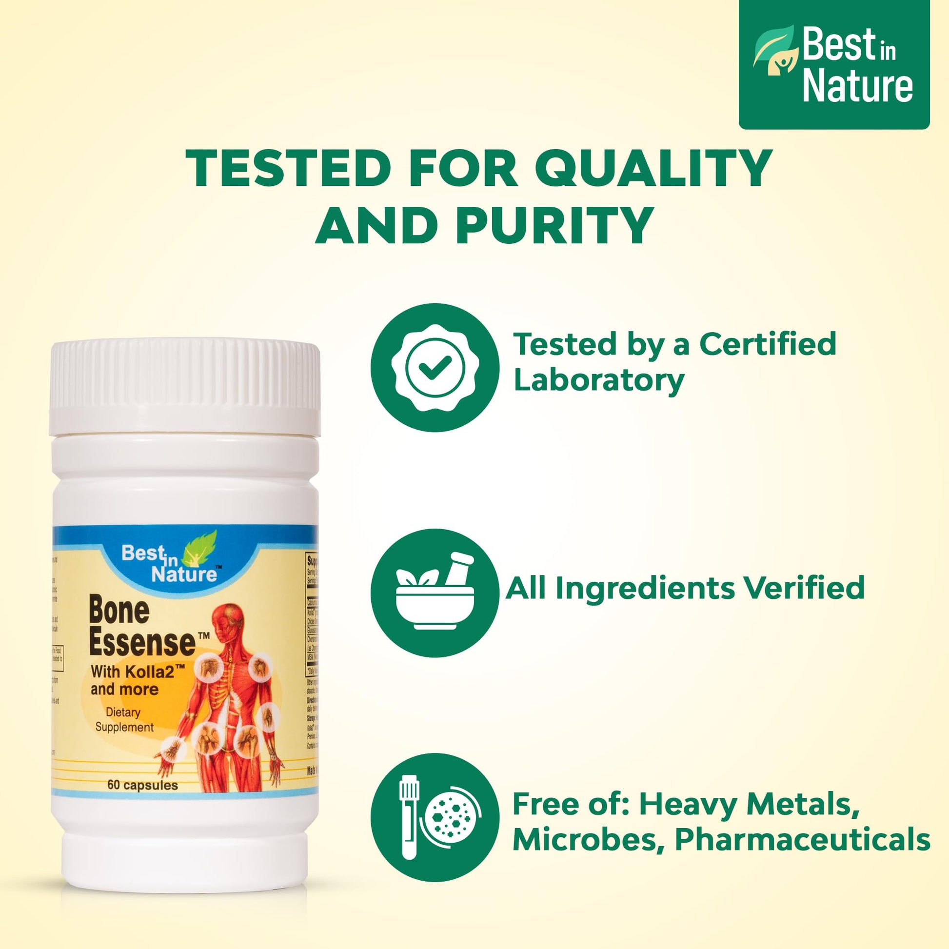 Best in Nature Bone Essense with Kolla2 (Type II Collagen) - Bone and Joint Health Supplement. (60 Count) Best in NatureAu supplements