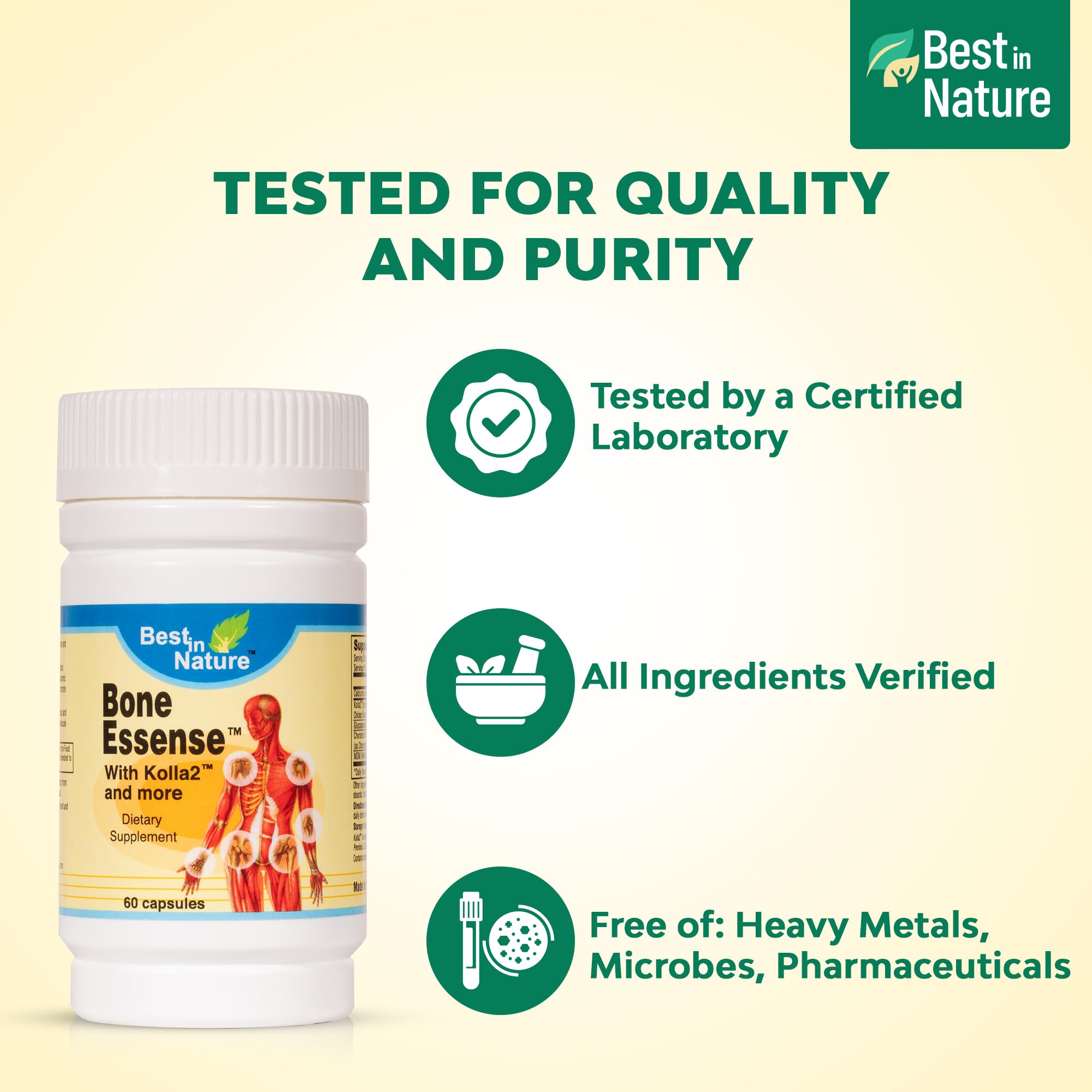 Best in Nature Bone Essense with Kolla2 (Type II Collagen) - Bone and Joint Health Supplement. (60 Count) Best in NatureAu supplements
