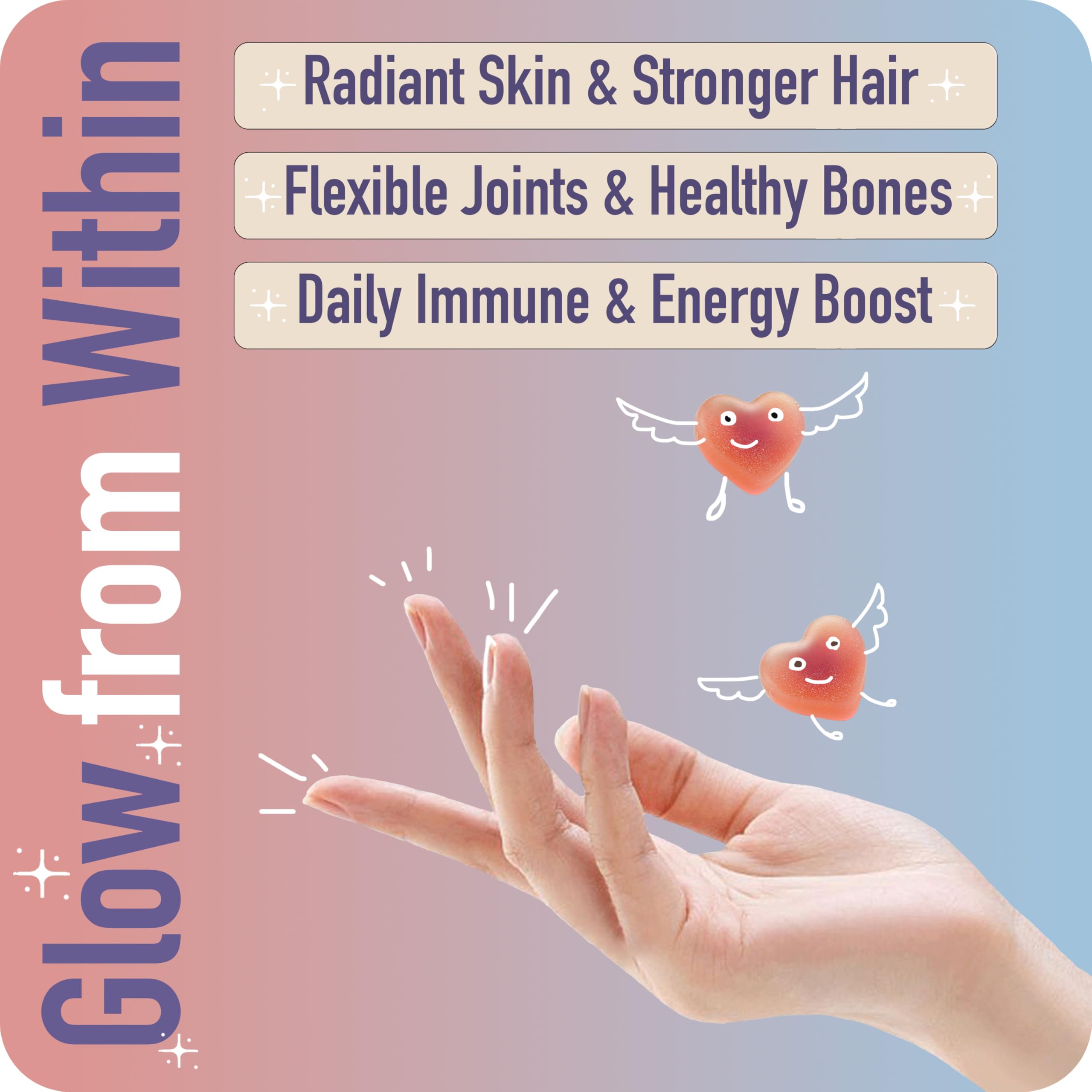 Collagen Peptides Gummies for Women – Biotin, Zinc, Vitamin D3 – 120 Count – Hydrolyzed Collagen Gummy Complex – Hair, Skin & Nails Support – Sugar-Free, Halal, Lactose-Free, Strawberry Cream Flavor ad hocAu supplements