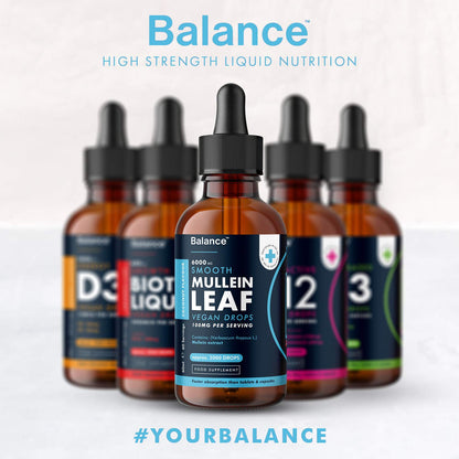 Balance Mullein Leaf Liquid Drops - 60ml for 2 Month Supply - High Strength - Vegan BalanceUS supplements