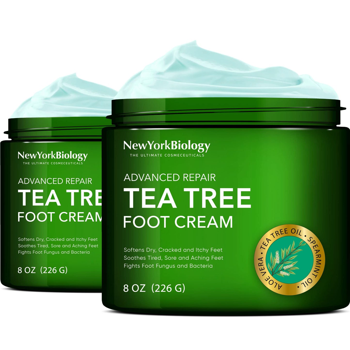 New York Biology Tea Tree Oil Foot Cream for Dry Cracked Feet, Athletes Foot, Nail Fungus NEW YORK BIOLOGY THE ULTIMATE COSMECEUTICALSUS supplements