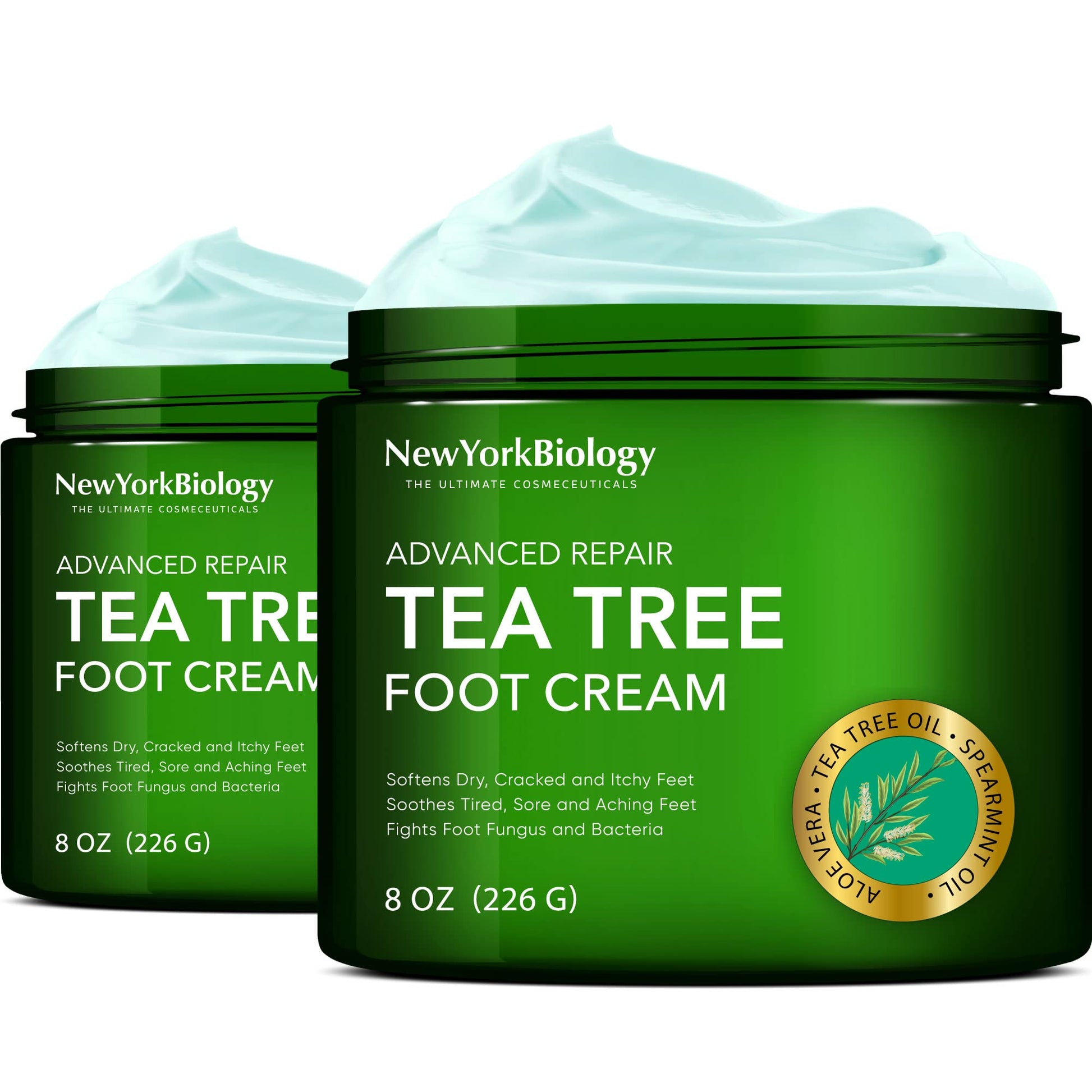New York Biology Tea Tree Oil Foot Cream for Dry Cracked Feet, Athletes Foot, Nail Fungus NEW YORK BIOLOGY THE ULTIMATE COSMECEUTICALSUS supplements