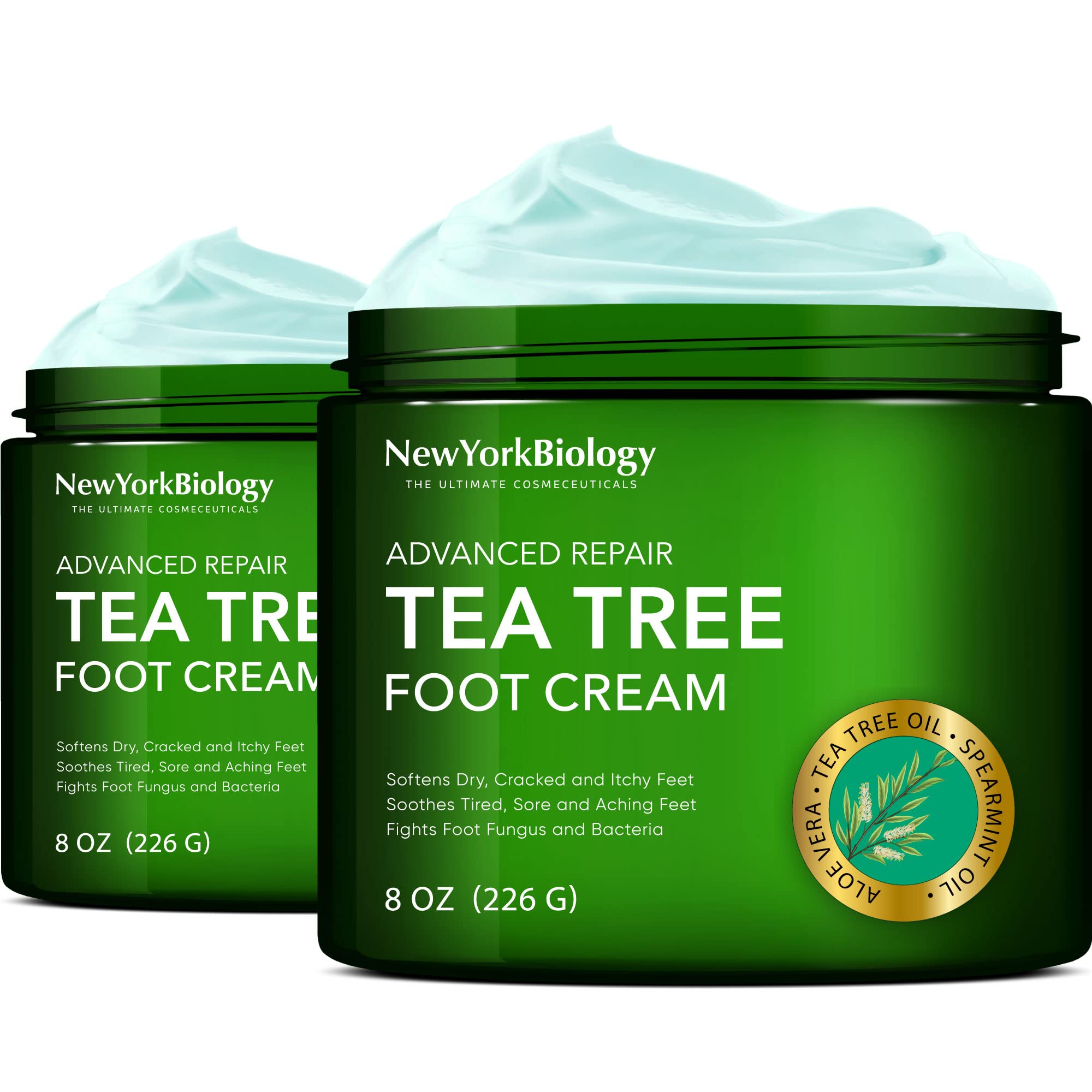 New York Biology Tea Tree Oil Foot Cream for Dry Cracked Feet, Athletes Foot, Nail Fungus NEW YORK BIOLOGY THE ULTIMATE COSMECEUTICALSUS supplements