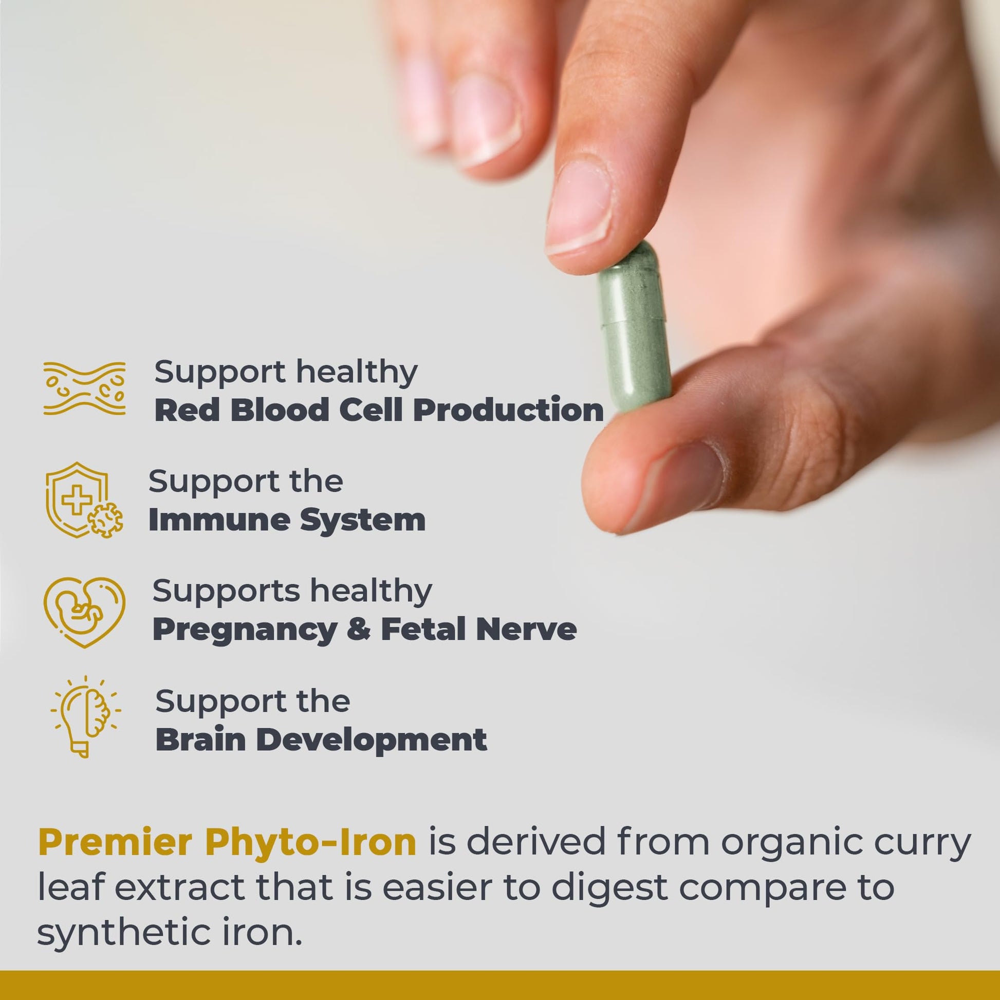 Premier Research Labs Phyto-Iron - Plant Based Iron for Men & Women for Blood Support, Curry Leaves Supplement, Iron Supplements, Non-Heme Iron, 18mg Iron Per Serving - 120 Vegetarian Capsules Premier Research LabsAu supplements