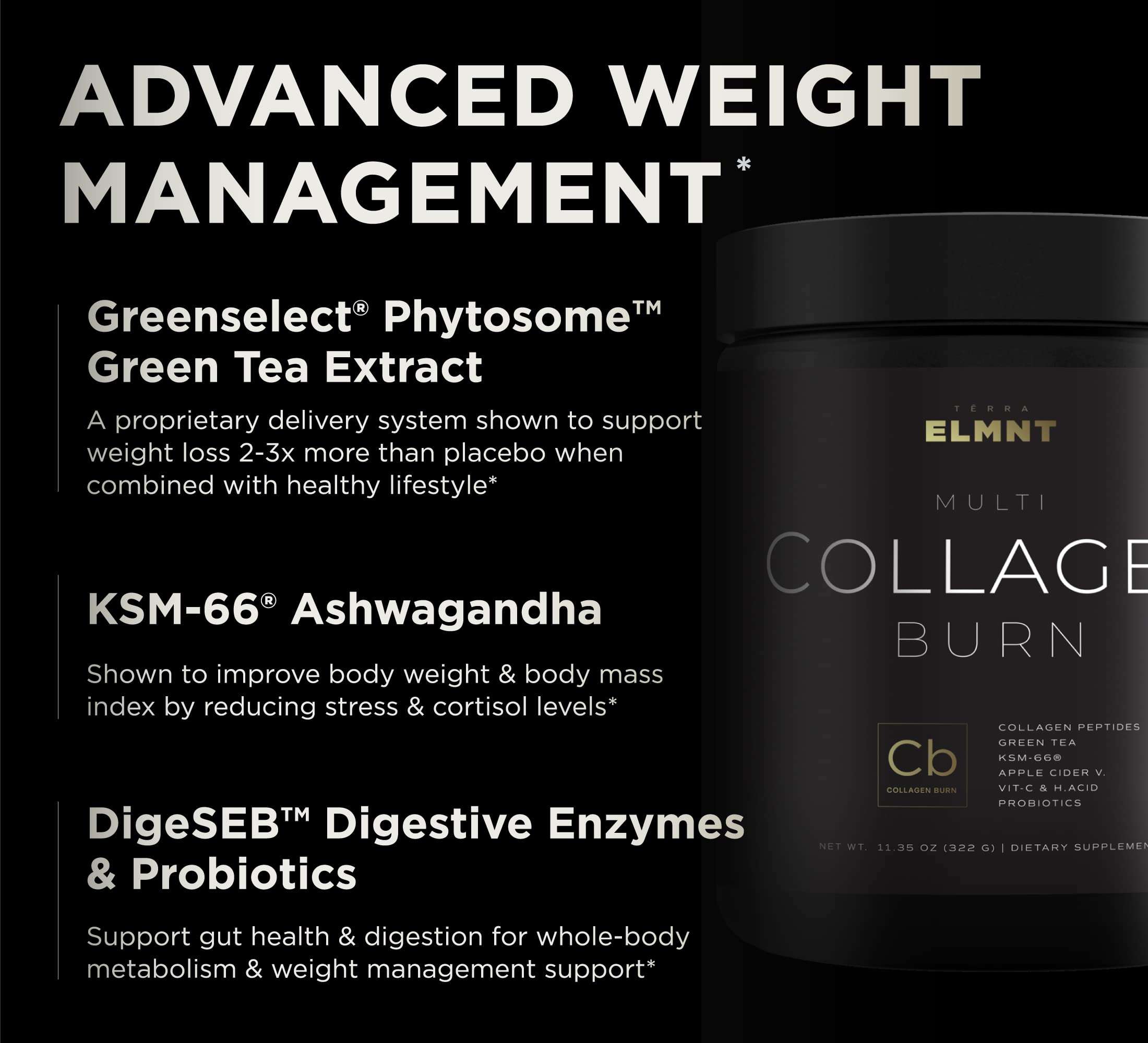 TERRA ELMNT Premium Chocolate Multi Collagen Powder for Women Weight Management TERRA ELMNTUS supplements