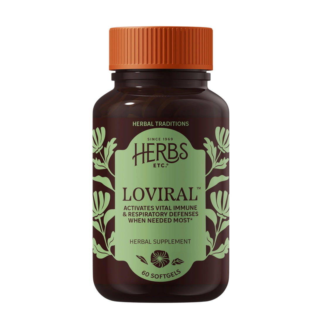 Herbs Etc. Loviral - Lung Health Supplement for Respiratory Defense & Support - Herbal Supplement with Lomatium, Pelargonium & OSHA - Gluten-Free - 60 Softgels (60 Servings) Herbs Etc.Au supplements