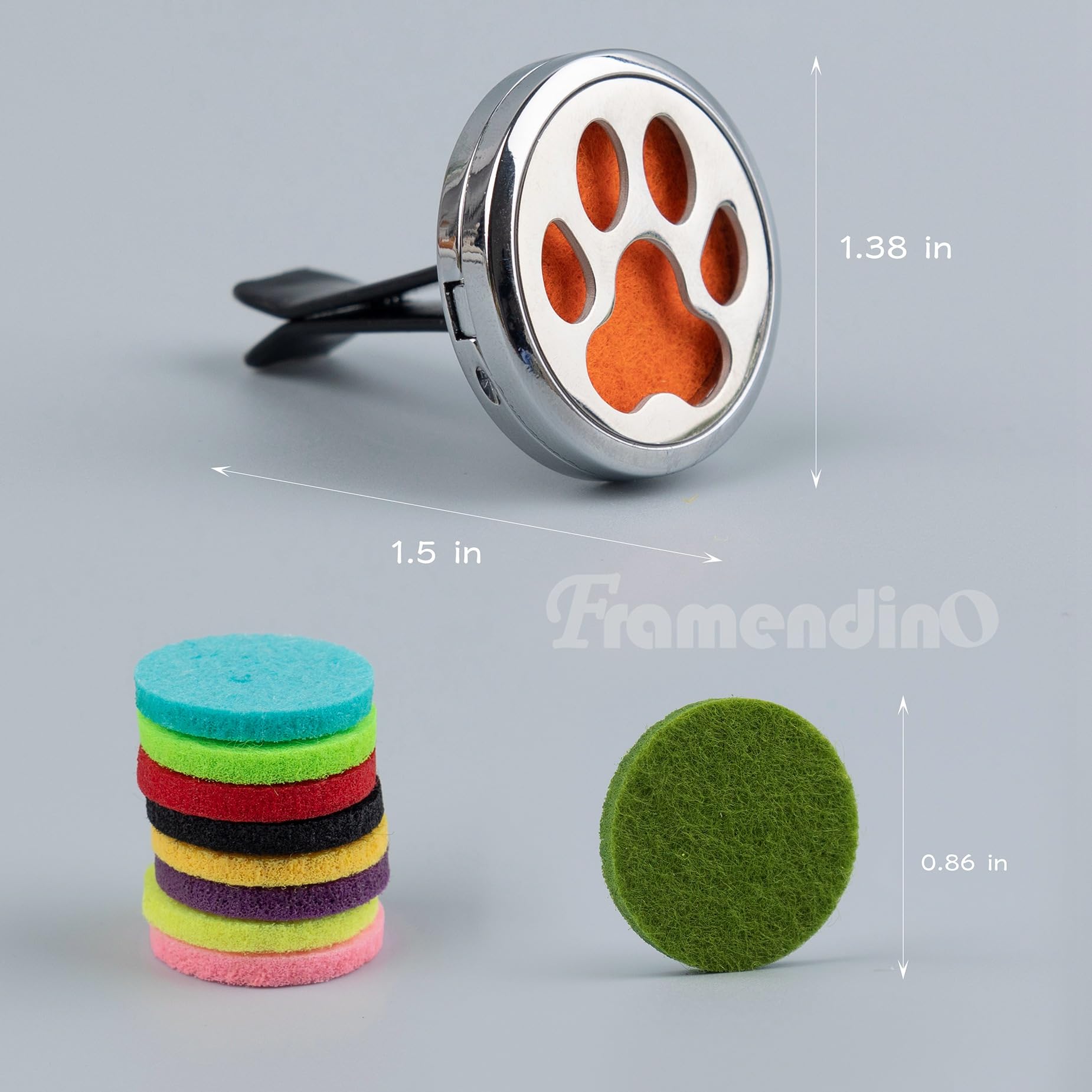 Framendino, 2 Pack Dog Paw Print Locket for Essential Oil Diffuser with 20 Felt Refill Pads FramendinoAu supplements