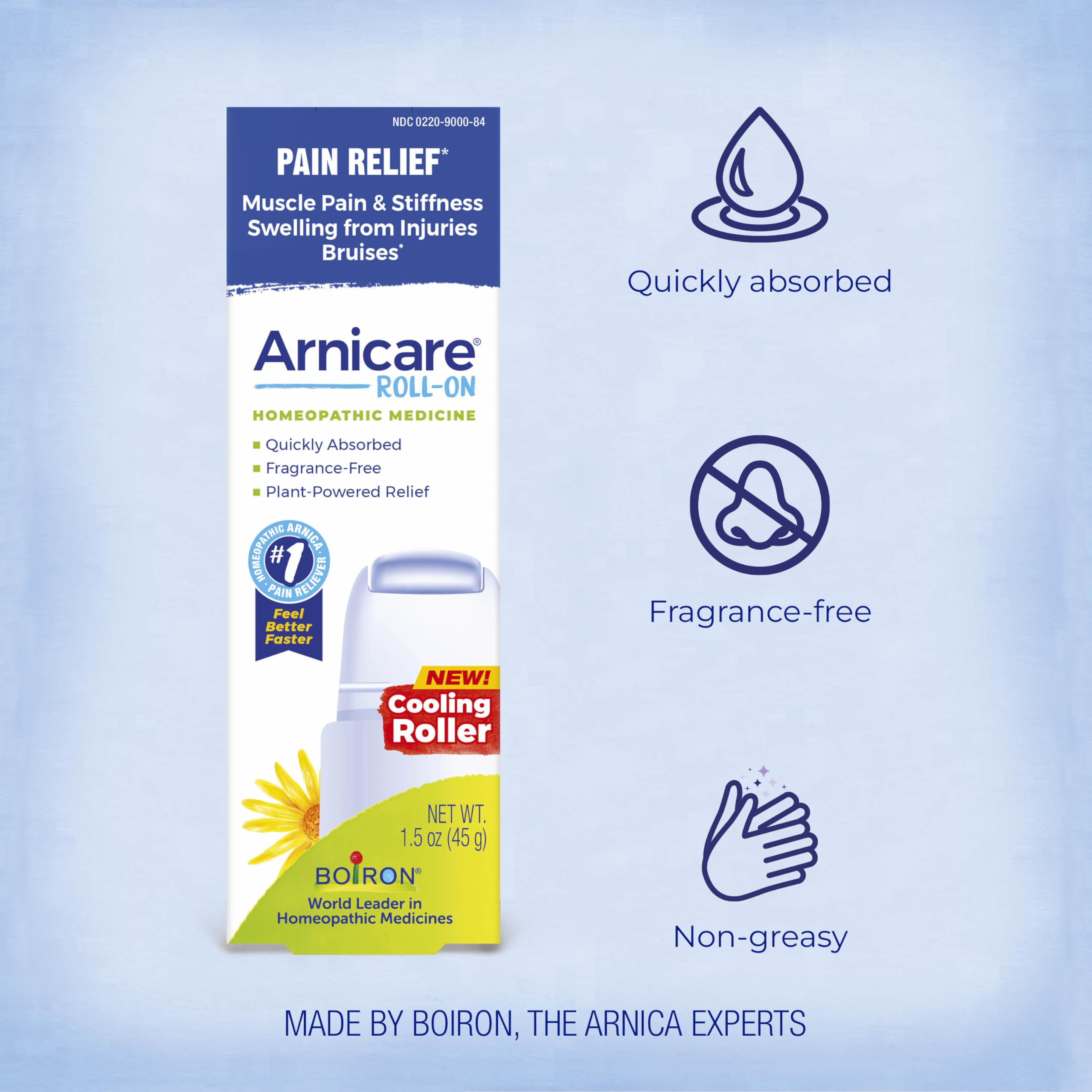 Boiron Arnicare Roll-On for Relief of Joint Pain, Muscle Pain, Muscle Soreness, and Swelling from Bruises or Injury - Cooling Metal Roller and Fragrance-Free - 1.5 oz BoironAu supplements