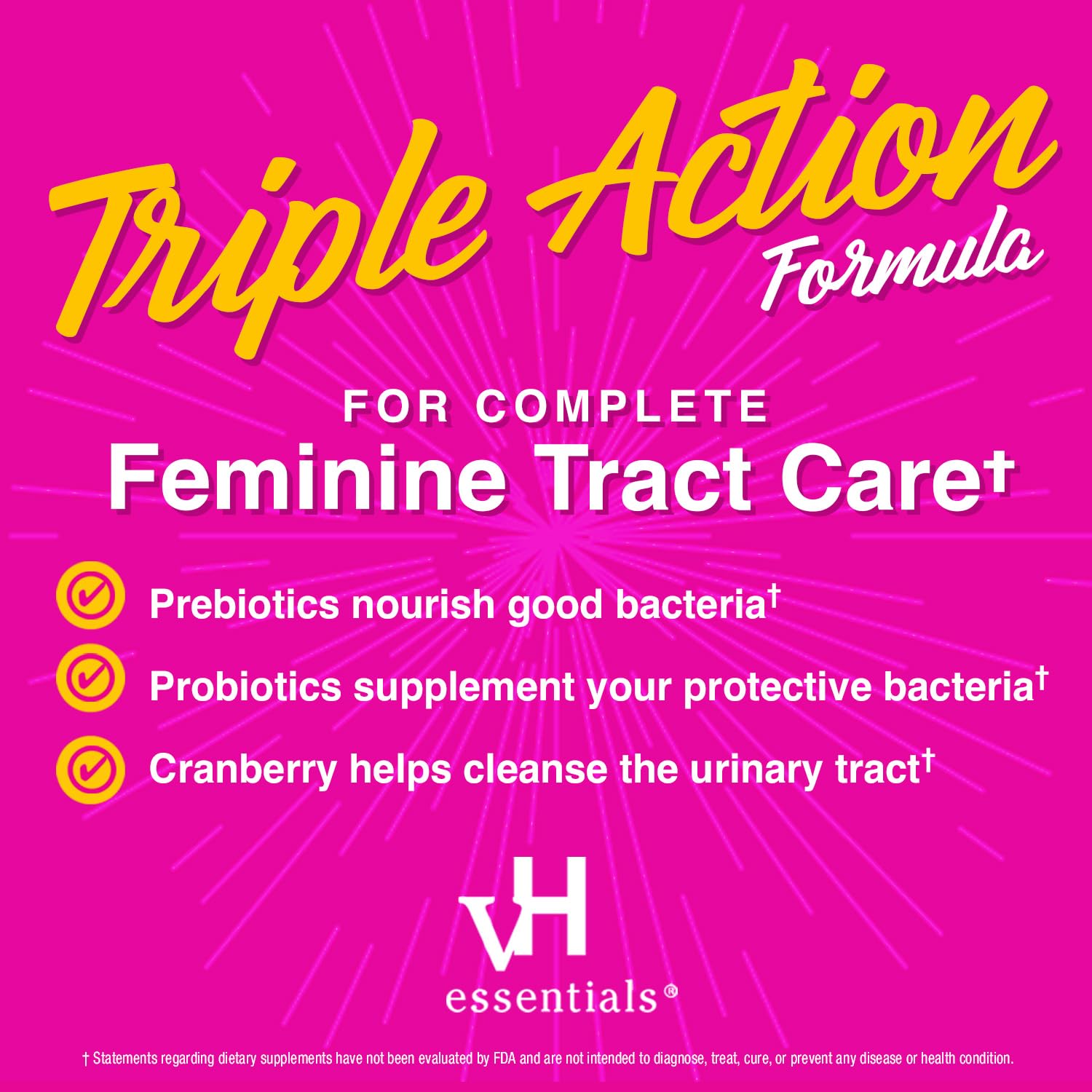 vH essentials Probiotic Gummies with Prebiotics & Cranberry, Concentrated Extract vH essentialsAu supplements