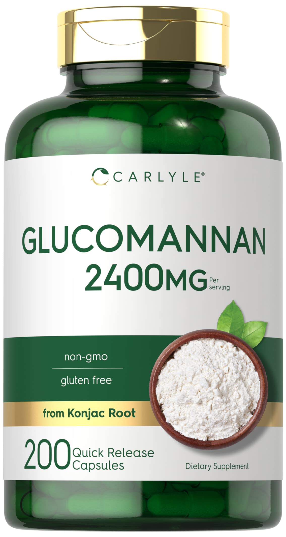 Carlyle Glucomannan Capsules | 200 Count | Soluble Fiber Pills | Non-GMO CarlyleAu supplements