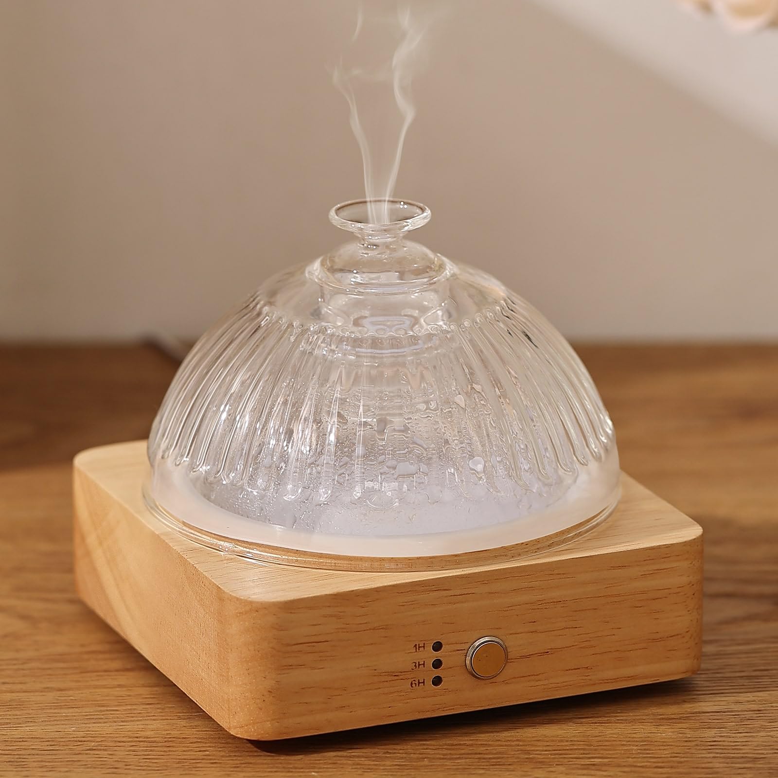 Lecdura Glass Essential Oil Diffuser with Glass Reservoir & Wood Base - Plastic Free, 200ml Lock LecduraAu supplements