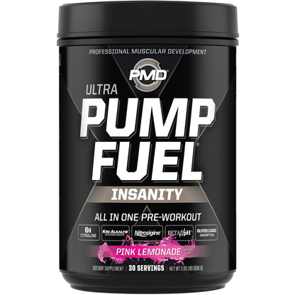 PMD Sports Ultra Pump Fuel Insanity - Pre Workout – Pink Lemonade (30 Servings) Sports PMDUS supplements