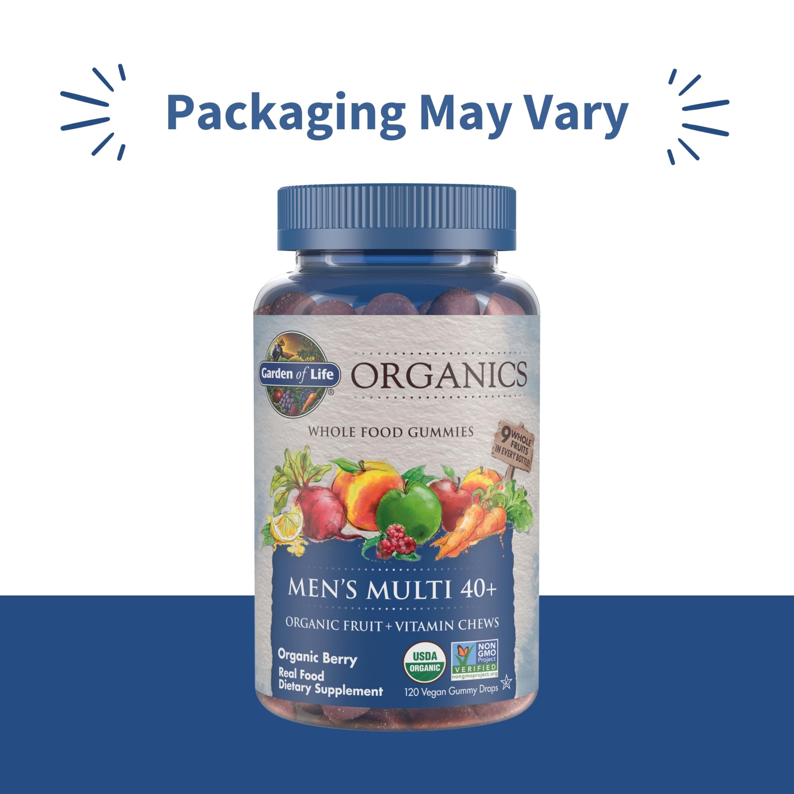 Garden of Life Organics Men 40+ Gummy Vitamins - Berry - Certified Organic, Non-GMO, Vegan, Kosher Complete Multi Garden of LifeAu supplements