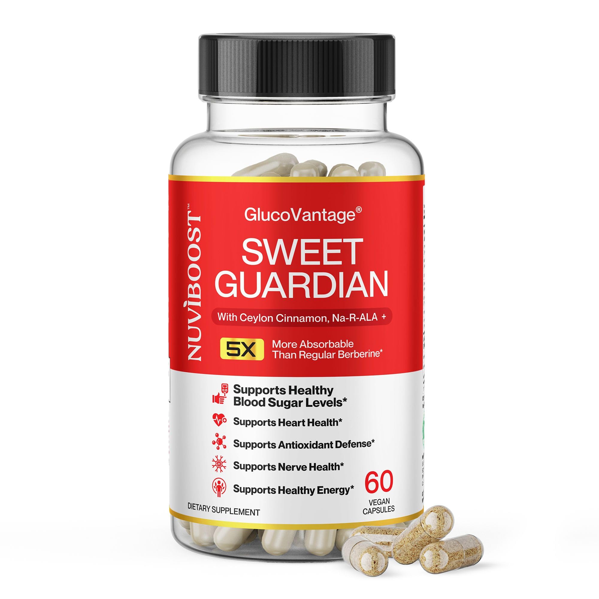 NUVIBOOST Super Dihydroberberine (GlucoVantage®) 200mg with Ceylon Cinnamon, Alpha Lipoic Acid, Selenium, Gymnema Sylvestre, Benfotiamine and Others for Overall Immunity. NUVIBOOSTAu supplements