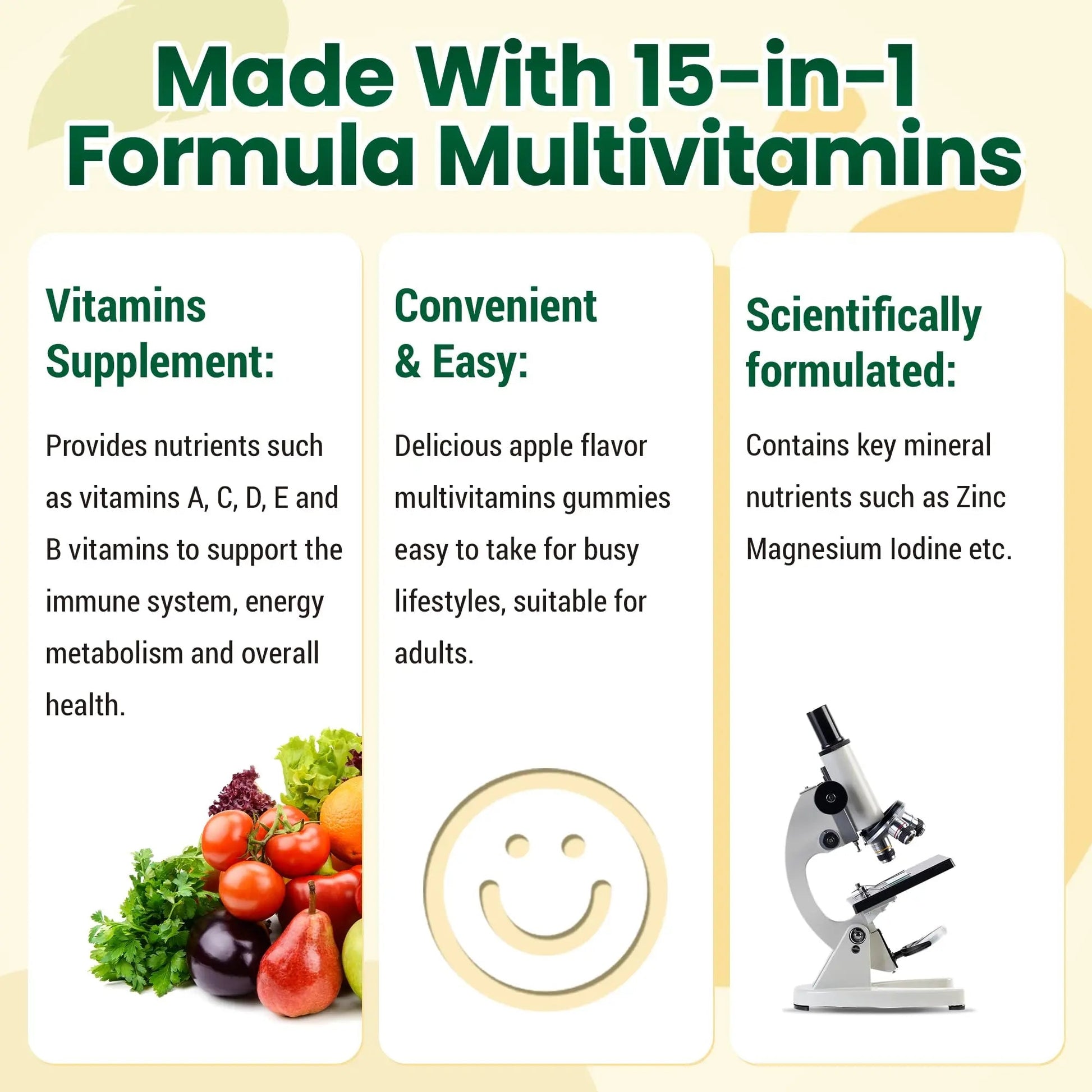 I LOVE HEALTH® 15-in-1 Multivitamin Gummies for Adults & Kids - Enhanced Formula with Vitamin A, C, D3, E, B12, Zinc, Magnesium & More I LOVE HEALTHAu supplements