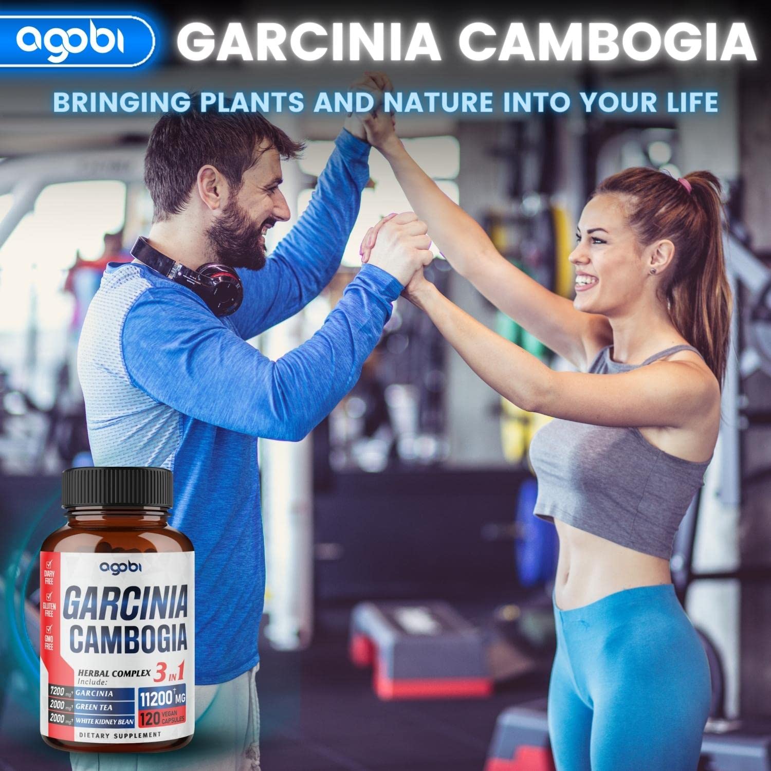 agobi 3in1 Garcinia Cambogia Extract Capsules - 11200mg Herbal Supplement for Body Health agobiAu supplements