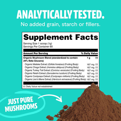 FreshCap Ultimate Mushroom Complex Powder - Lions Mane, Reishi, Cordyceps, Chaga FreshCap MushroomsUS supplements