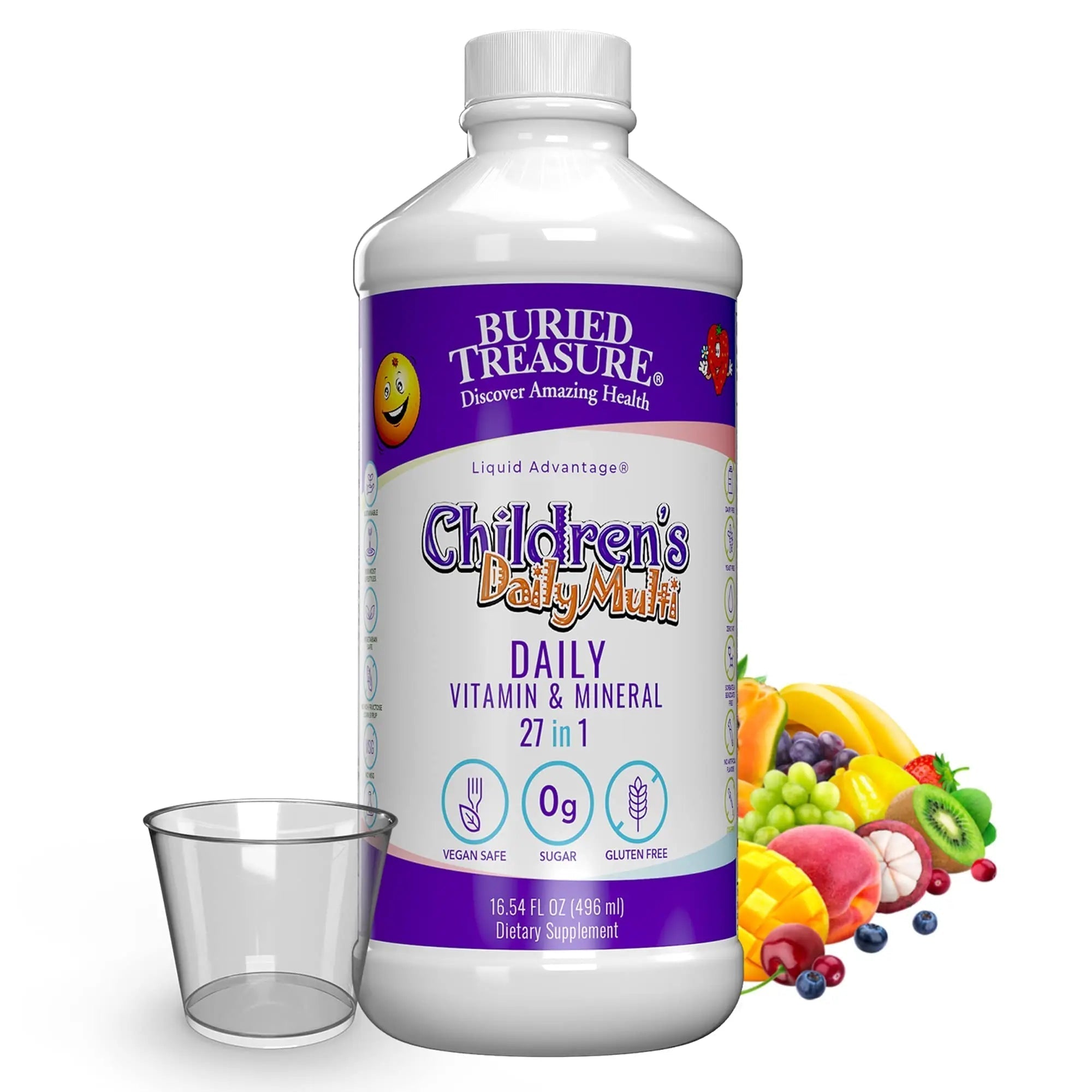 Buried Treasure Children's Daily Multi Liquid Multivitamin & Minerals Nutritional Dietary Vegan Supplement for Kids No Artificial Ingredients Buried TreasureAu supplements