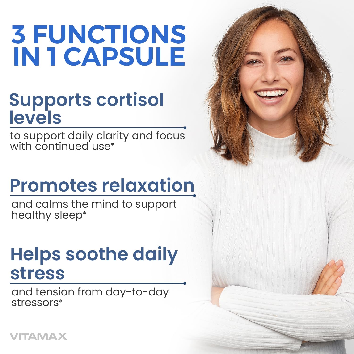 Corti-Calm Cortisol Supplement, L Theanine, Ashwagandha, Vitamin D 3, GABA for Relaxation, Fatigue & Focus with Ginkgo Biloba, Bacopa Monnieri, 5-HTP – Non-GMO, Made in USA – 60ct VitamaxAu supplements