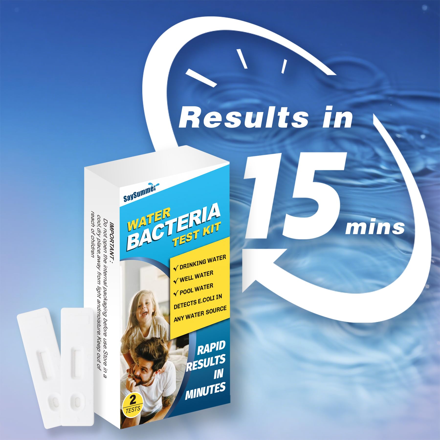 Water Bacteria Test Kit for Drinking Water: Results in 15 Minutes Coliform Bacteria Water Test Kit 2 Counts for Any Water Source Including Well Water Pool Water SaySummerAu supplements