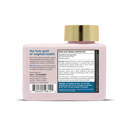 Loyal Boric Life - Boric Acid Suppositories - 600mg - Supports Odor Control - Promotes Balance - Soothes Discomfort - Made in USA - 30 Count LoyalUS supplements