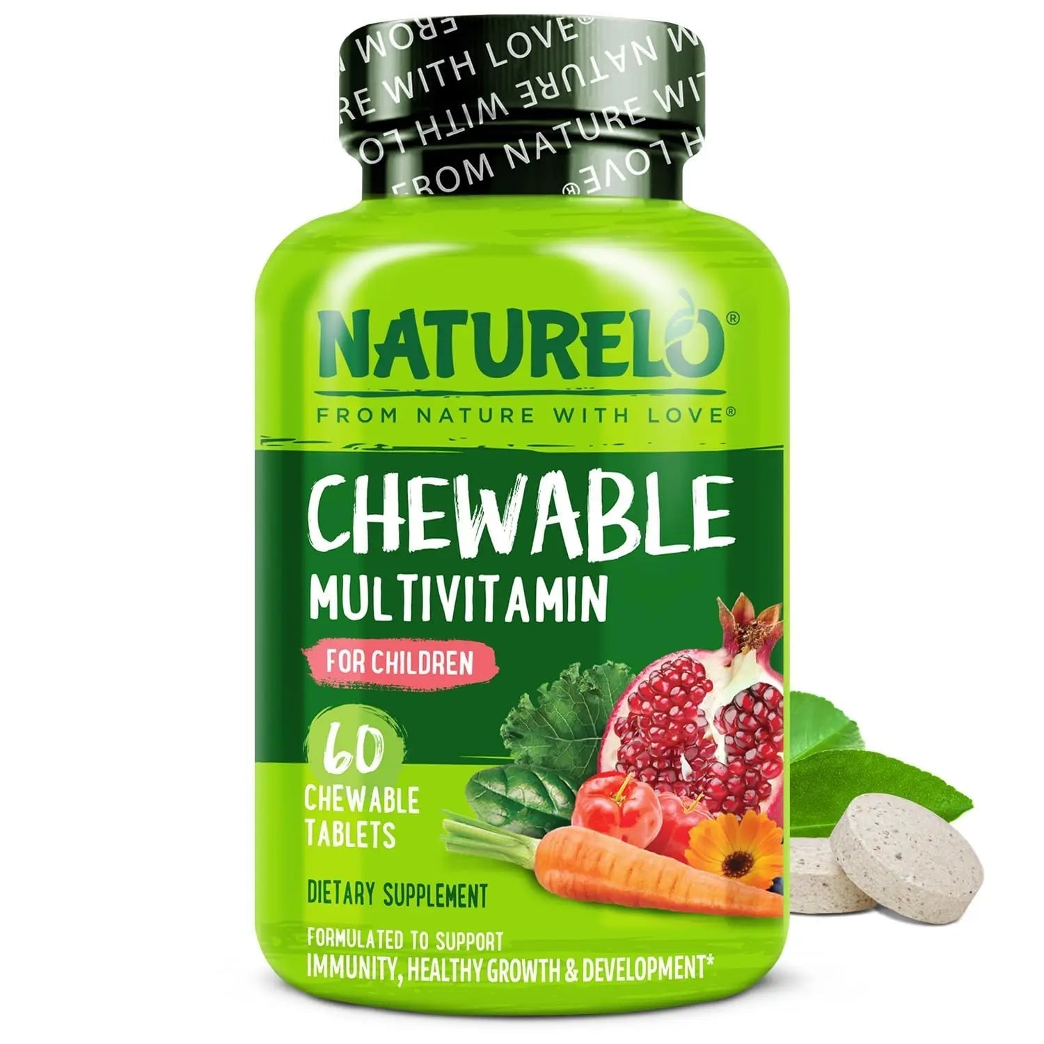 NATURELO Chewable Vitamin for Kids Multivitamin with Whole Food Organic Fruit Blend - 60 Tablets for Children NATURELOAu supplements