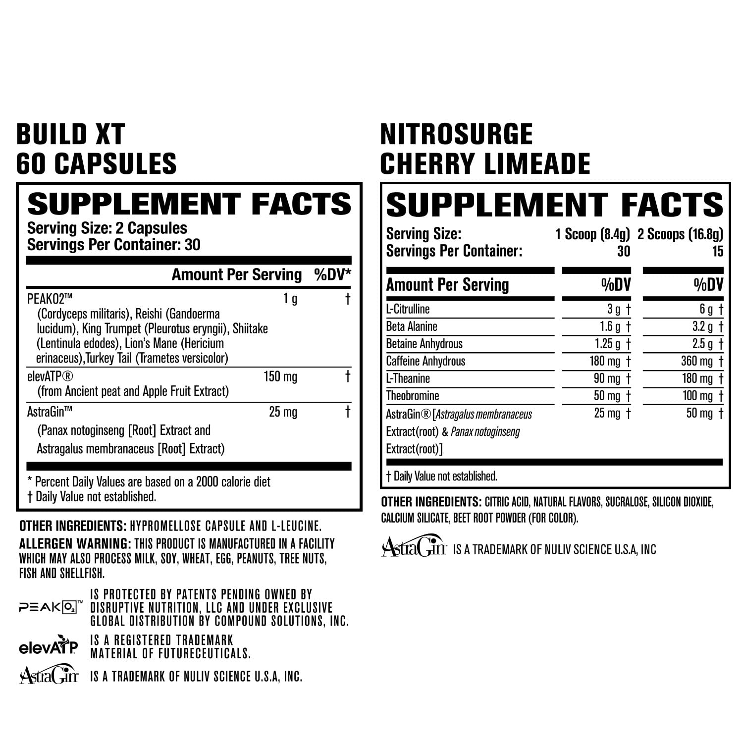 Jacked Factory Nitrosurge Pre-Workout in Cherry Limeade & Build XT Muscle Building Jacked FactoryAu supplements