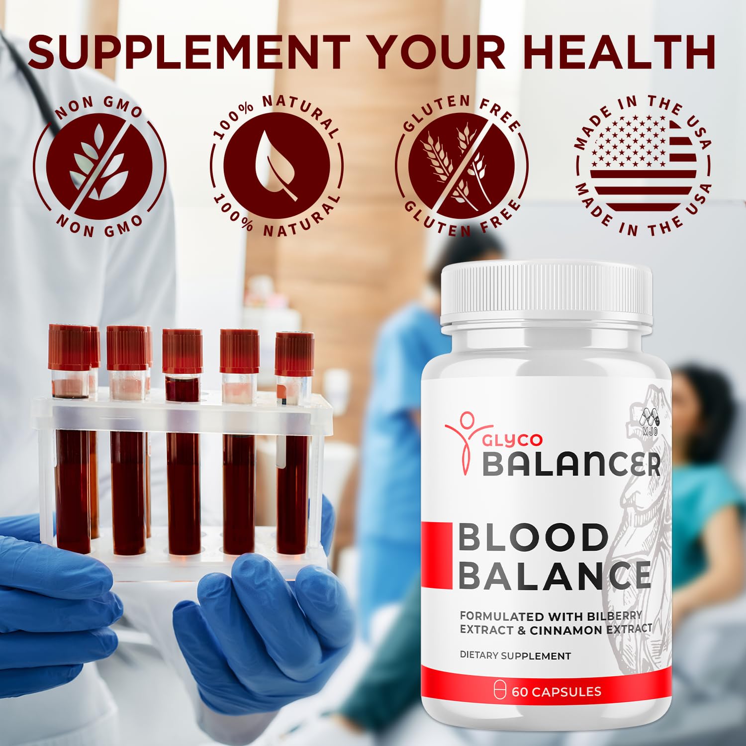 Glyco Balancer Capsules, Official GlycoBalancer Health Support Pills With All Natural Ingredients, Glyco Balancer Advanced Health & Wellness Support with Premium Vitamins for Women & Men (60 Capsules) MJOAu supplements