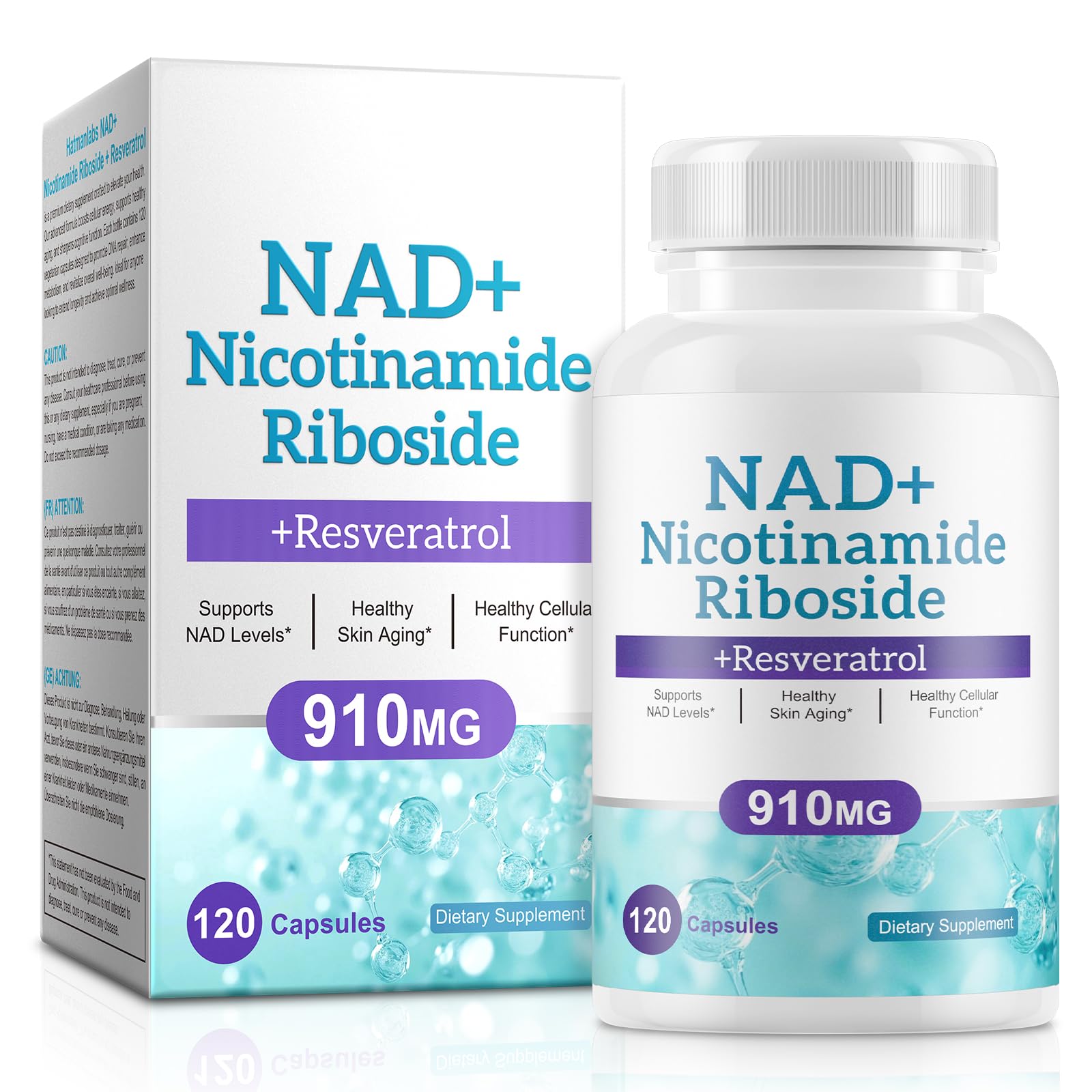 Daiasns NAD Supplement for Men and Women - Liposomal Nicotinamide Riboside, Quercetin, NAD+ Supplement with Resveratrol 910mg - Supports Muscle, Brain, Energy, 120 Capsules DaiasnsAu supplements
