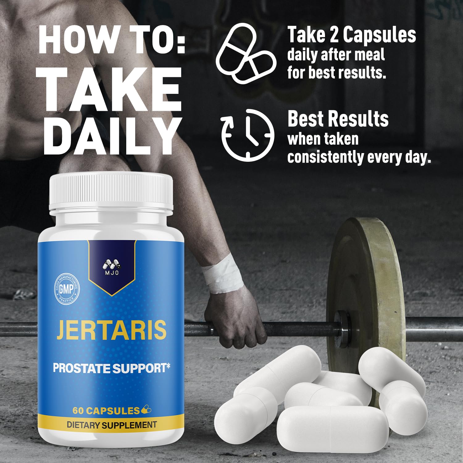 Jertaris Capsules, Official Jertaris Support Pills for men with All Natural Ingredients, Advanced Formula for Optimal Health & Wellness Support with Premium Vitamins for Active Lifestyle (60 Capsules) MJOAu supplements