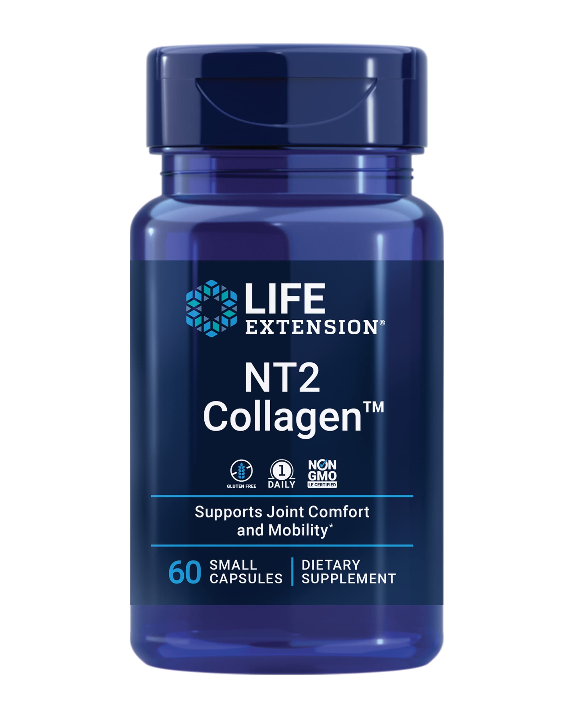 Life Extension NT2 Collagen™, Joint Health Supplement for Joint Comfort & Mobility, Gluten-Free, Non-GMO, 1 Daily, 60 Small Capsules Life ExtensionAu supplements