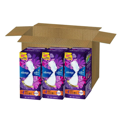 Always Radiant Feminine Pads for Women, Size 4 Overnight Pads AlwaysUS supplements