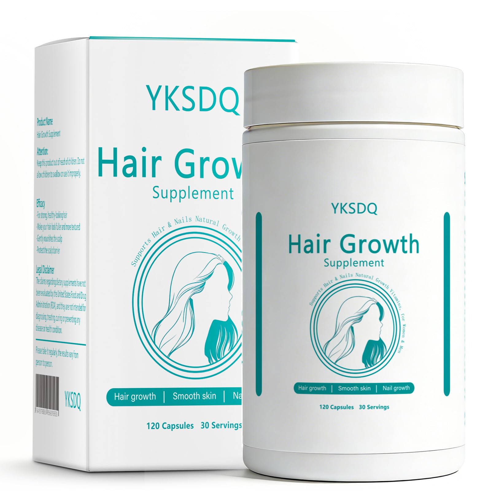 Hair Growth Biotin 10000mcg Supplement with Vitamins A C D E & Calcium - 30-in-1 Formula for Hair & Nails Support, for Women & Men, 30 Servings (1) WOJJAu supplements
