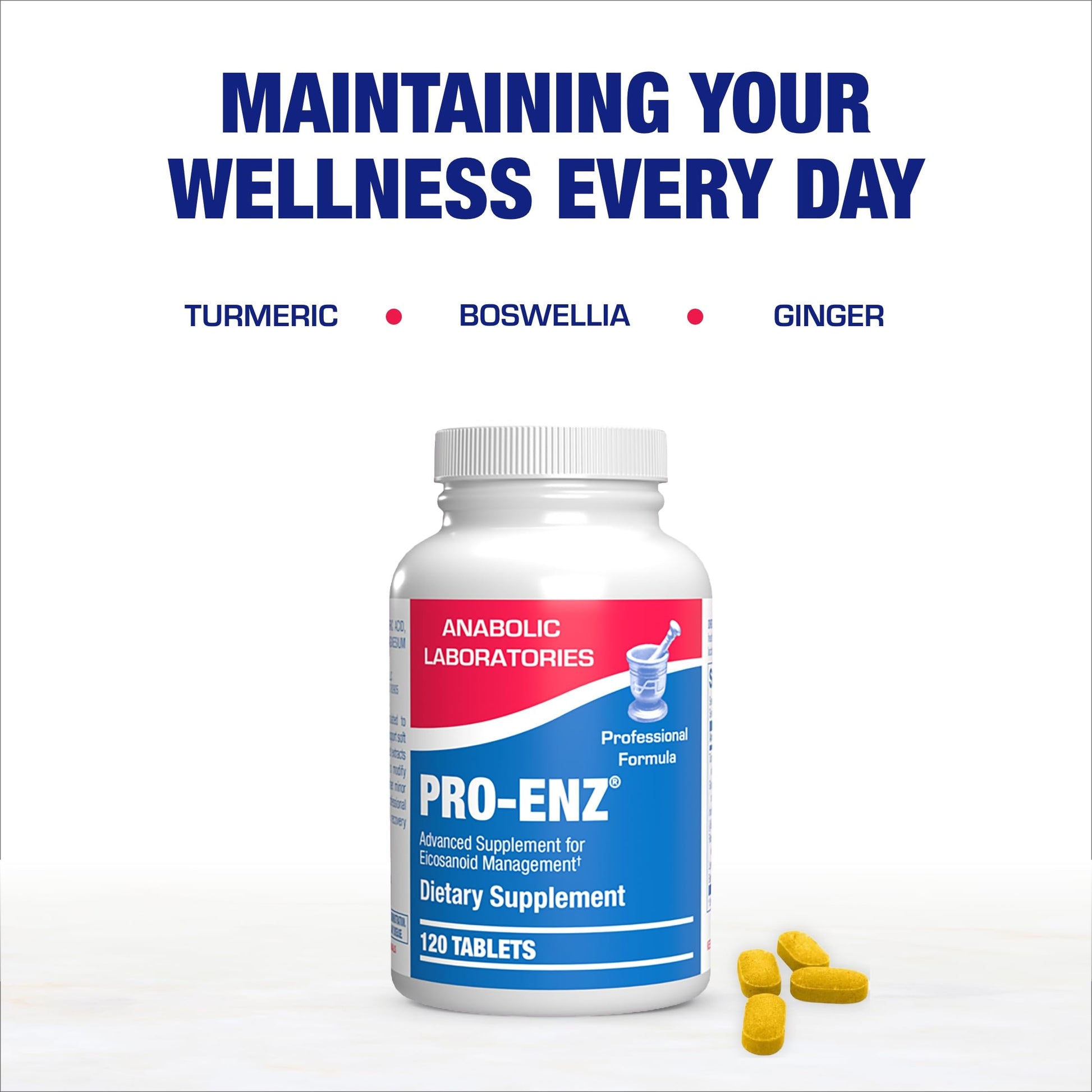 Pro ENZ Joint Support Supplement - Clinical Formula Turmeric Boswellia Supplement for Joint & Cartilage Mobility and Comfort Support Plus Eicosanoid Management with Proteolytic Enzymes (120 Servings) Anabolic LaboratoriesAu supplements
