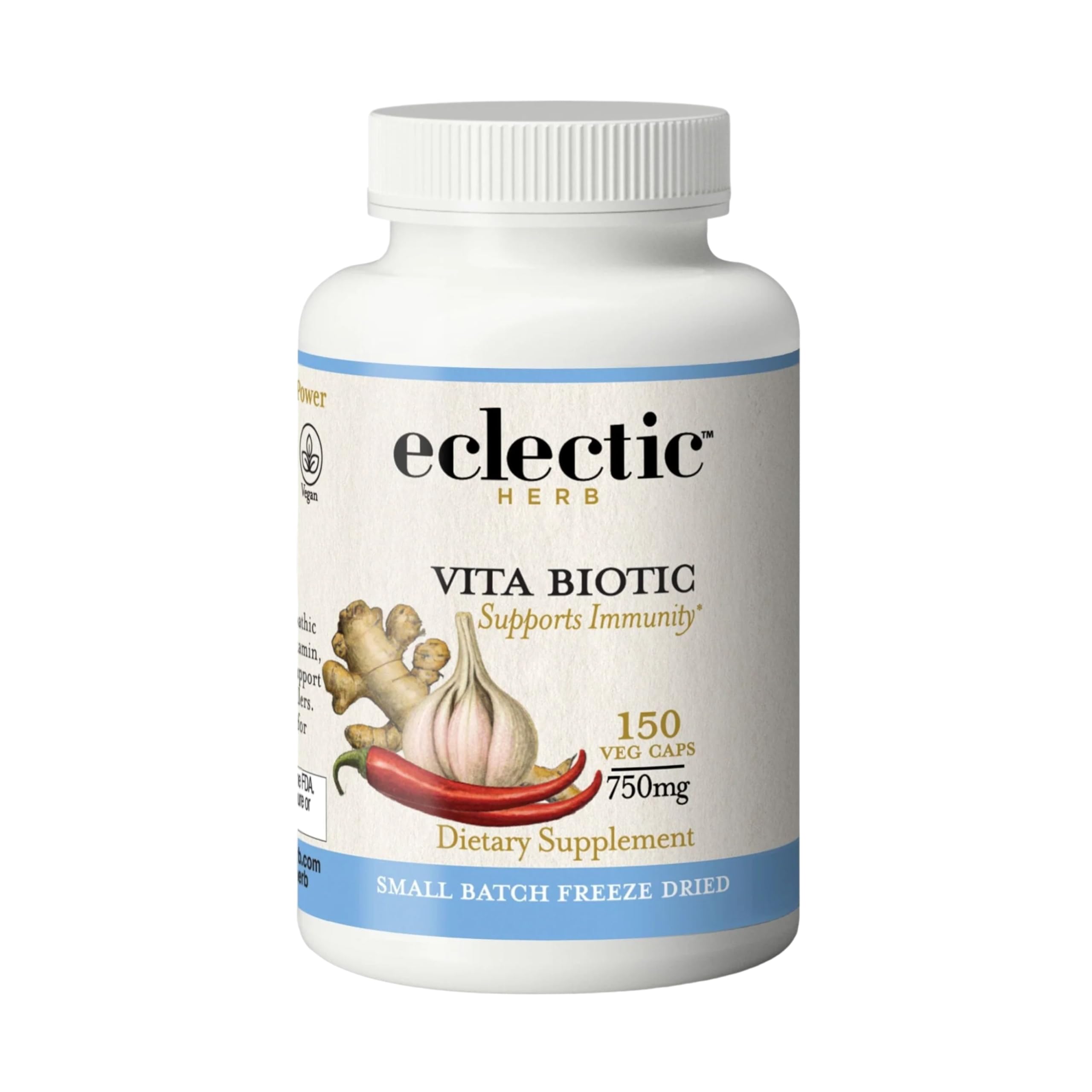 Eclectic Herb - Vitabiotic Capsules | Immune Support | Natural Herbal Multivitamin Supplement | Freeze Dried, Organic, Non-GMO, Vegan, Whole Herb (150 CT | 750 mg) ECLECTIC INSTITUTEAu supplements