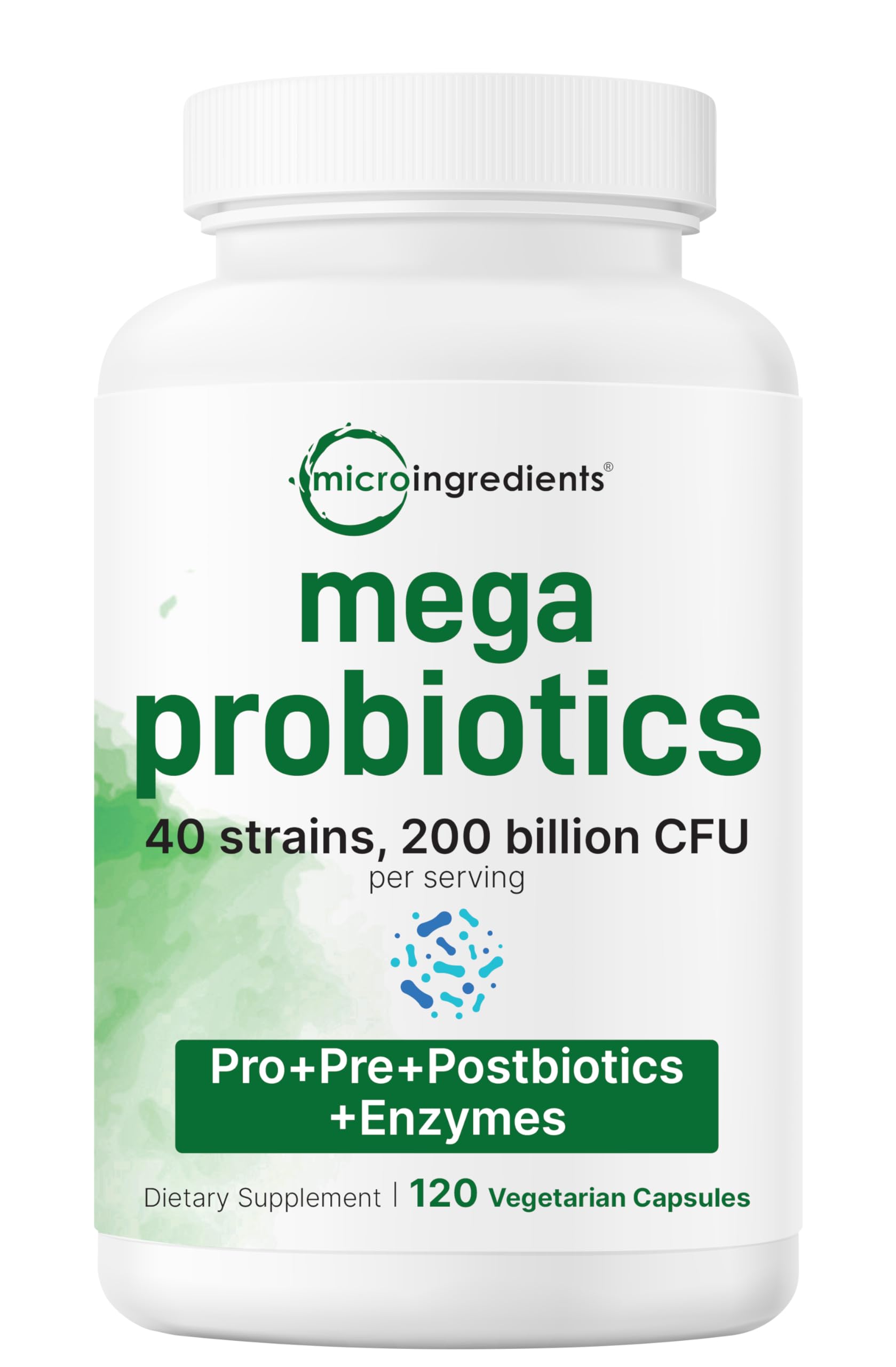 Micro Ingredients Probiotics 200 Billion CFU, 120 Veggie Capsules | Mega Probiotics for Men & Women | 40 Strains with Prebiotics, Postbiotics & Digestive Enzymes | Gut, Immune & Digestive Health Micro IngredientsAu supplements