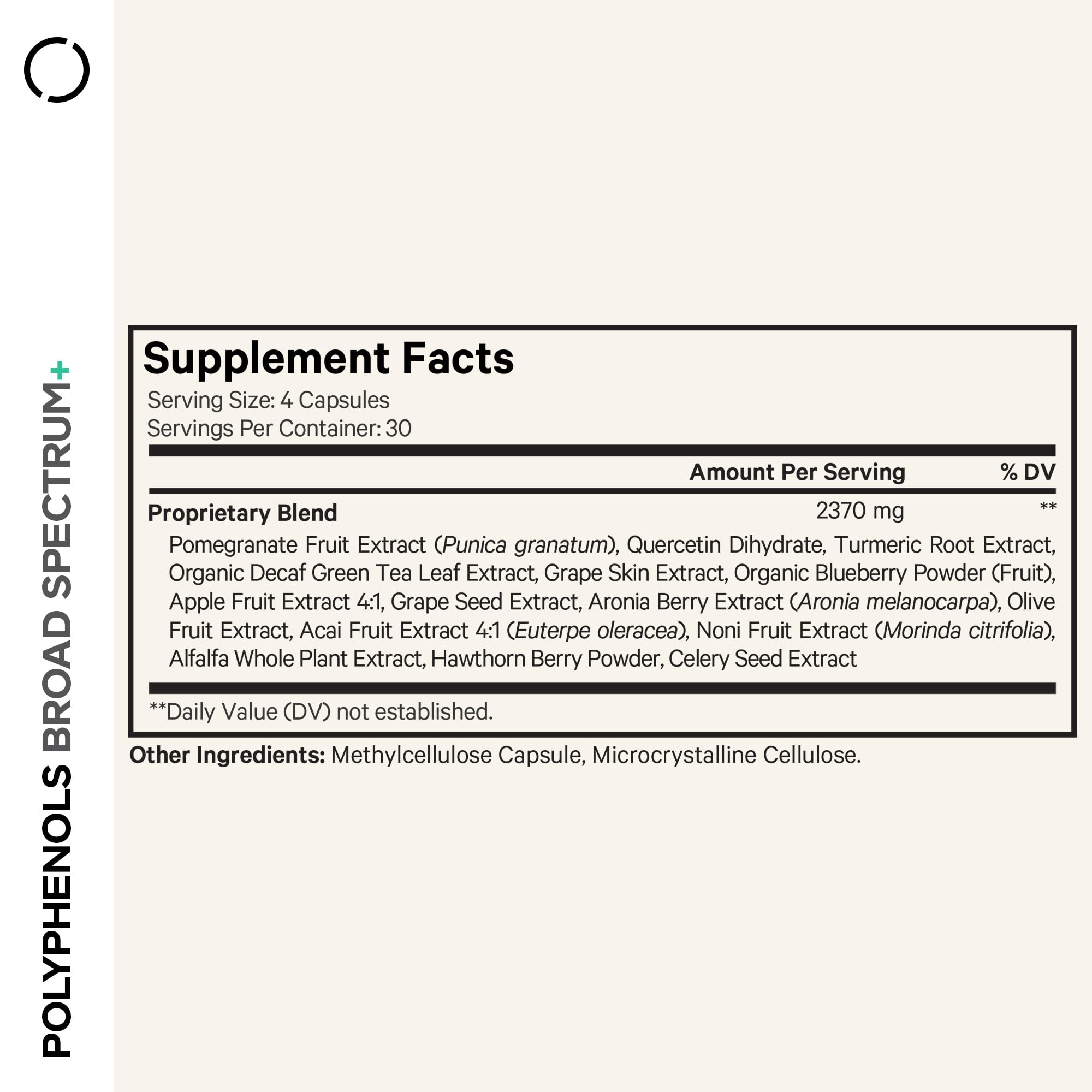 Codeage Polyphenols Broad Spectrum Supplement - Blend of 15 Berries, Fruits, and Botanical Extracts, Decaf Green Tea Leaf, Quercetin, Resveratrol, Pomegranate, Turmeric - Non-GMO - 120 Capsules CodeageAu supplements