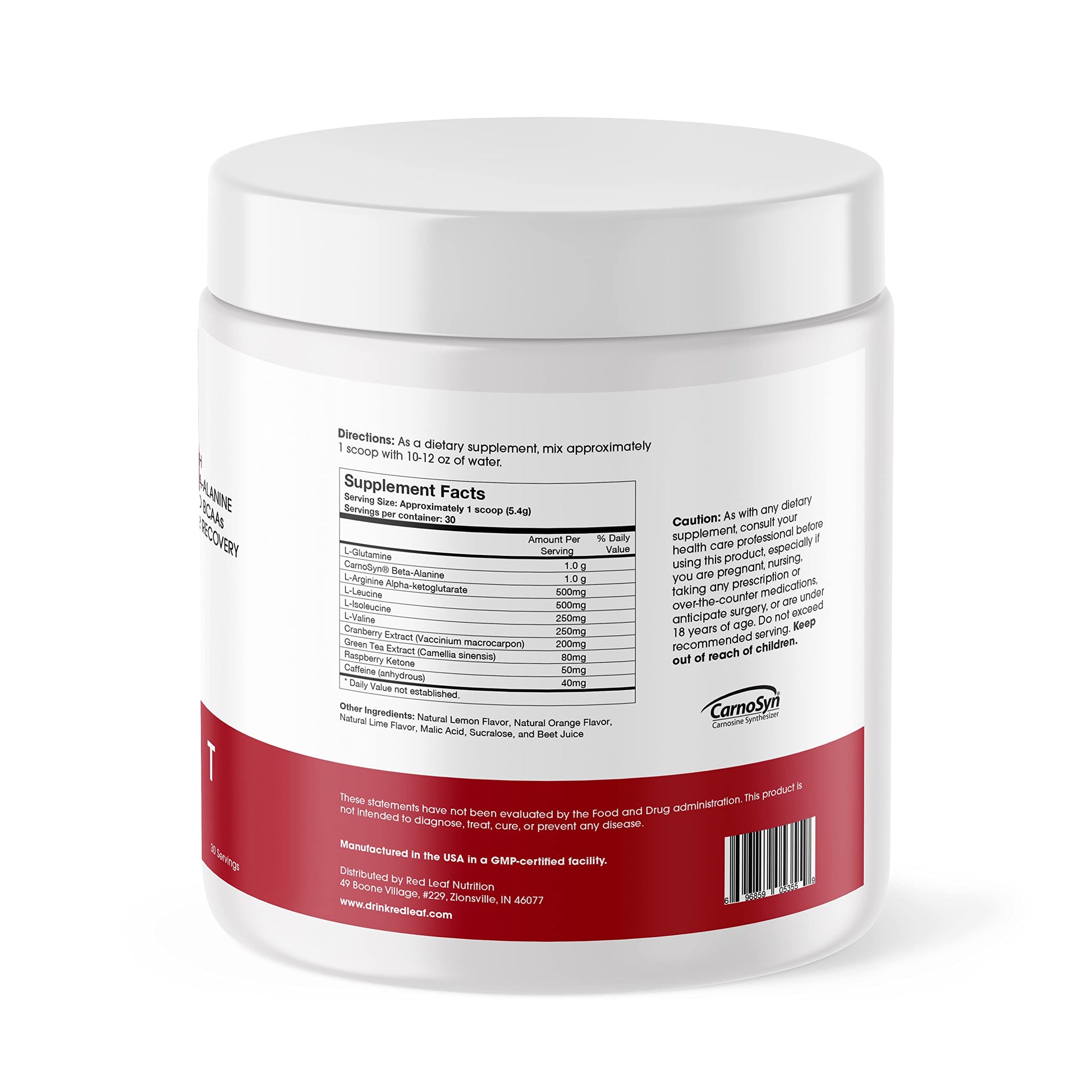 Red Leaf Pre Workout Energizer Powder, BCAA's, Beta-Alanine, Amino Acids and Green Tea Red LeafAu supplements