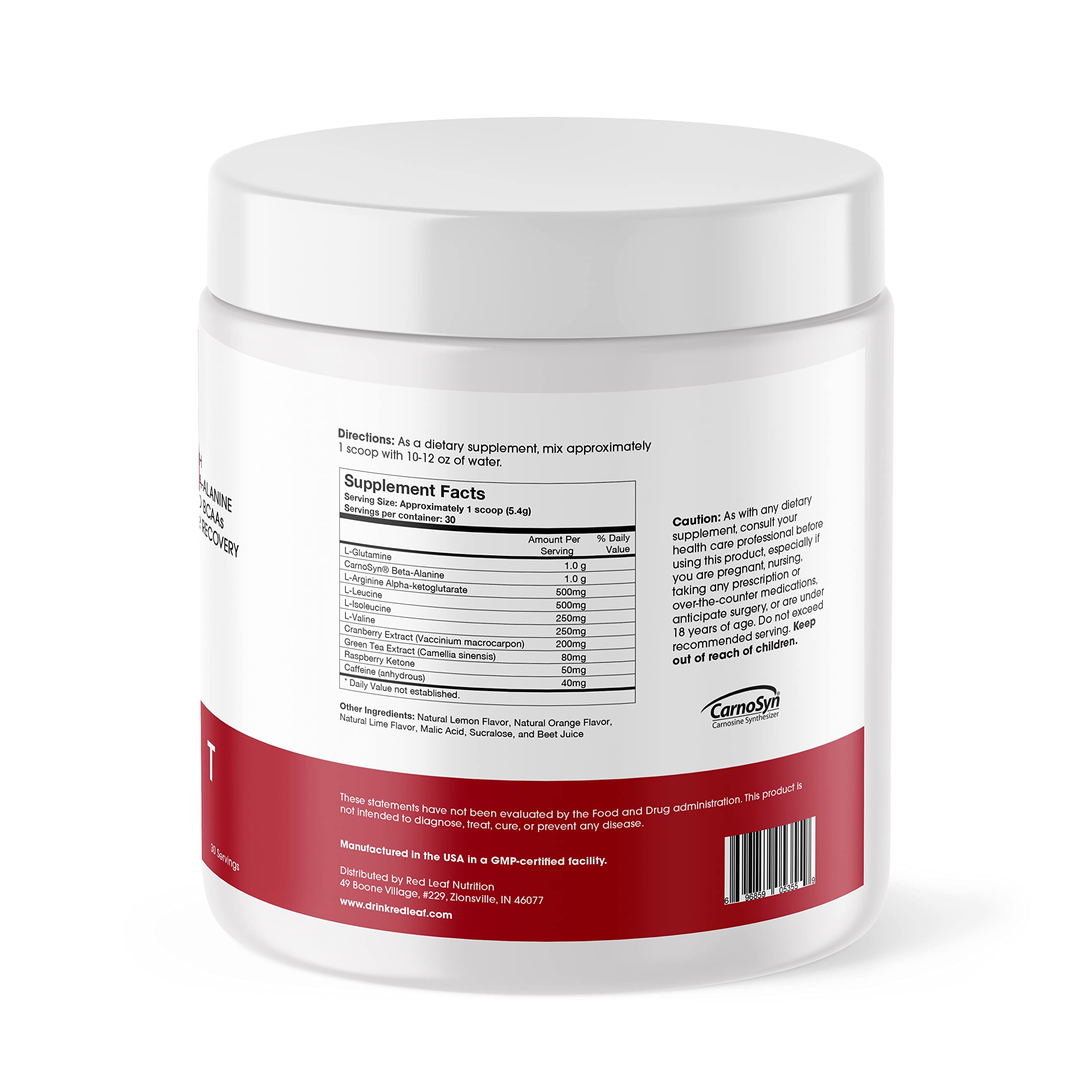 Red Leaf Pre Workout Energizer Powder, BCAA's, Beta-Alanine, Amino Acids and Green Tea Red LeafAu supplements