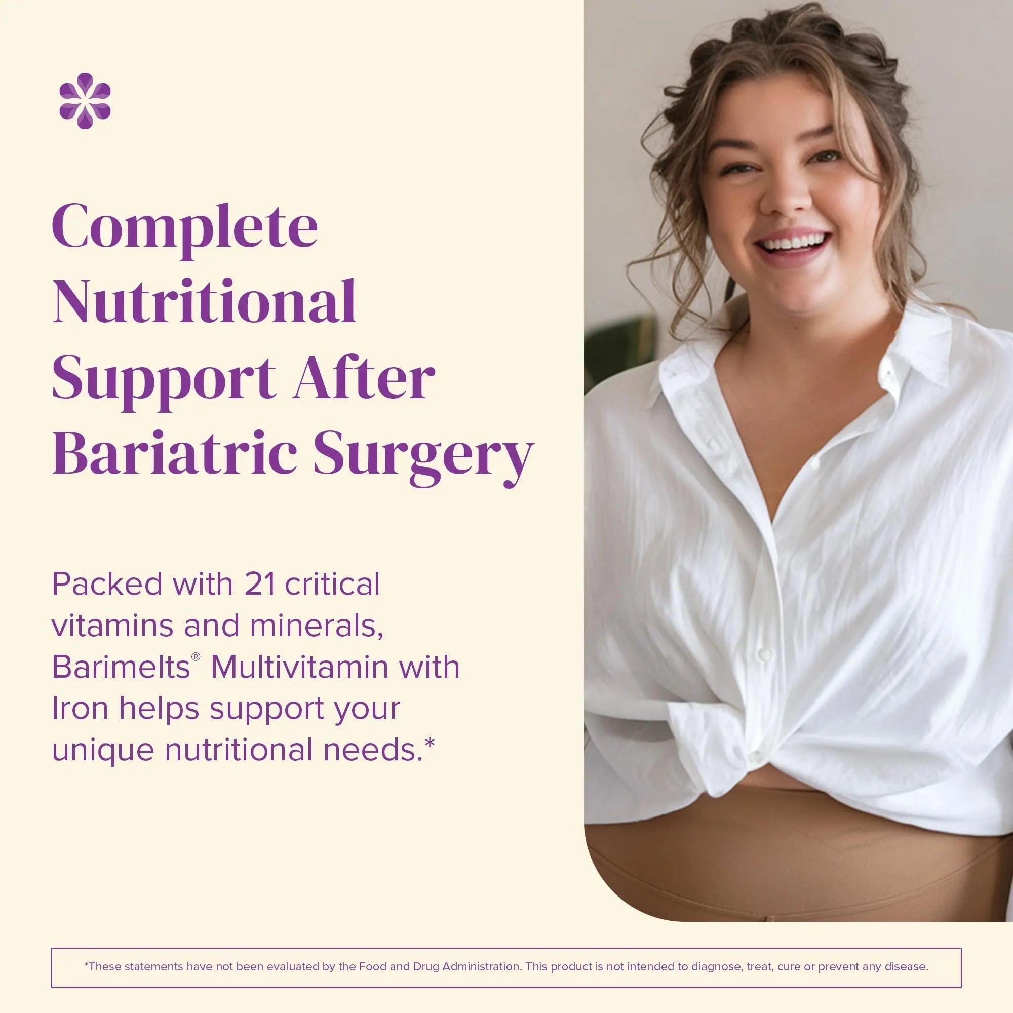 BariMelts Bariatric Multivitamin with Iron, 60 Fast-Dissolving Tablets (1-Month Supply), Sugar-Free Bariatric Vitamins for Women, Natural Fruit Flavor BariMeltsAu supplements