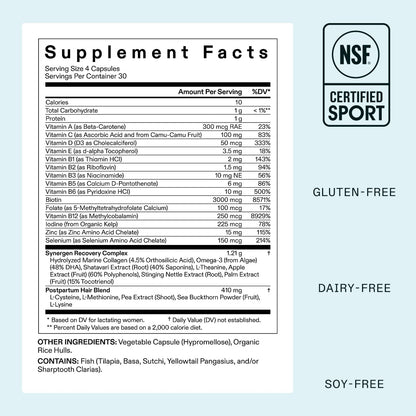 Nutrafol Postpartum Hair Growth Supplements, Clinically Tested for Visibly Thicker Hair and Less Shedding, Breastfeeding-friendly - 1 Month Supply NutrafolUS supplements