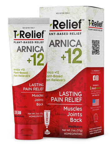 MediNatura T-Relief Extra Strength Discomfort Relief-Naturally-Soothing Cream That Supports Sore Joints-Stiffness & Body Ache Aid-Homeopathic Herbal Rub-Fast-Absorbing & Non-Sticky Lotion - 2 oz MediNaturaAu supplements