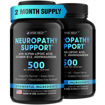 Neuropathy Support Natural Nerve Discomfort Relief - Made in USA - Nerve Antioxidant for Trigeminal Neuralgia, Diabetic & Peripheral Neuropathy - Hands, Neck, Feet & Toes Treatment Formula - Pack of 2 WISEHELPAu supplements