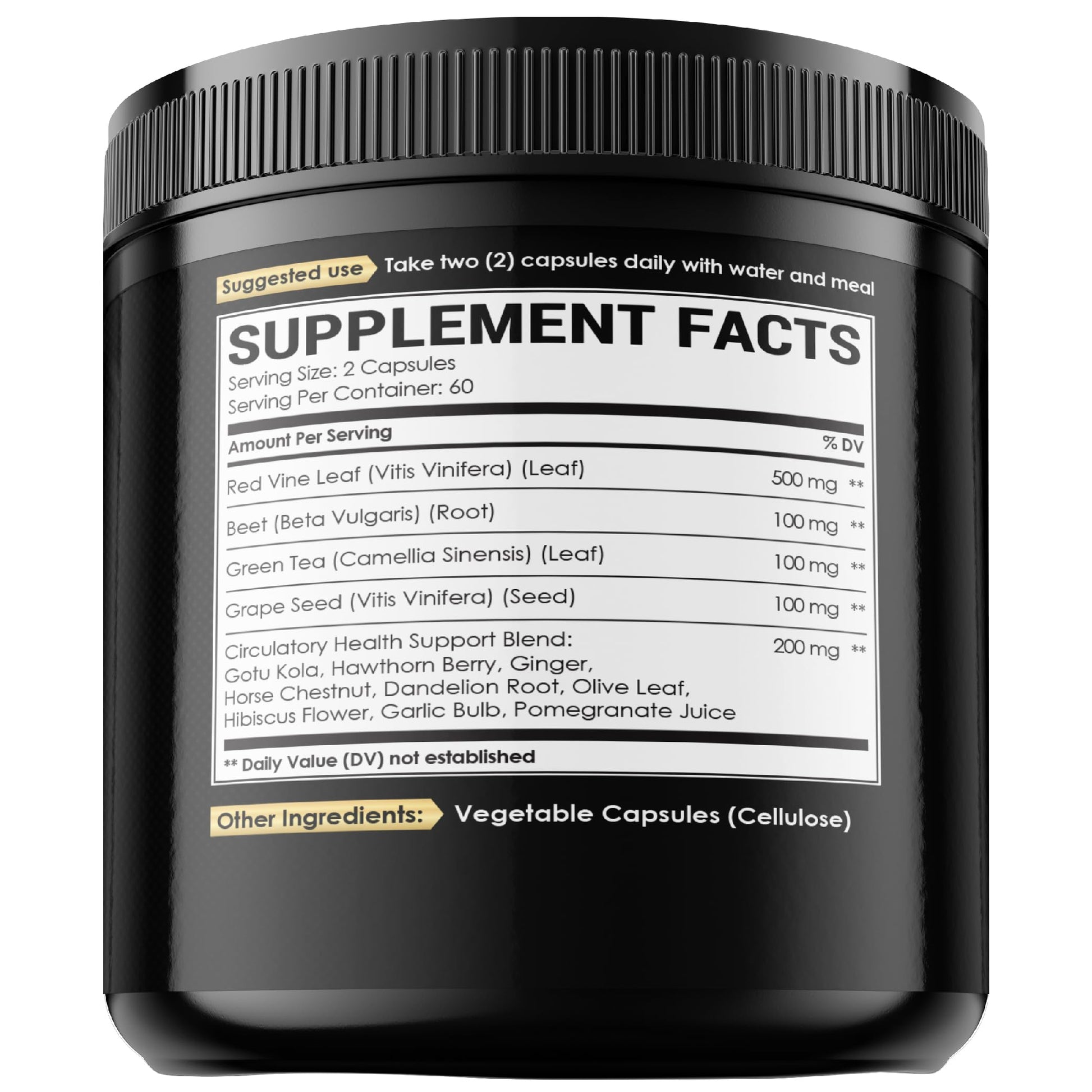 Red Vine Leaf Extract 15000mg Beet Root 3000mg Organic Green Tea 3000mg Supplement & More - Support Heart Health, Strength, Immune System & Body Management - 120 Vegan Capsules for 2-Month Supply NUQIITAu supplements