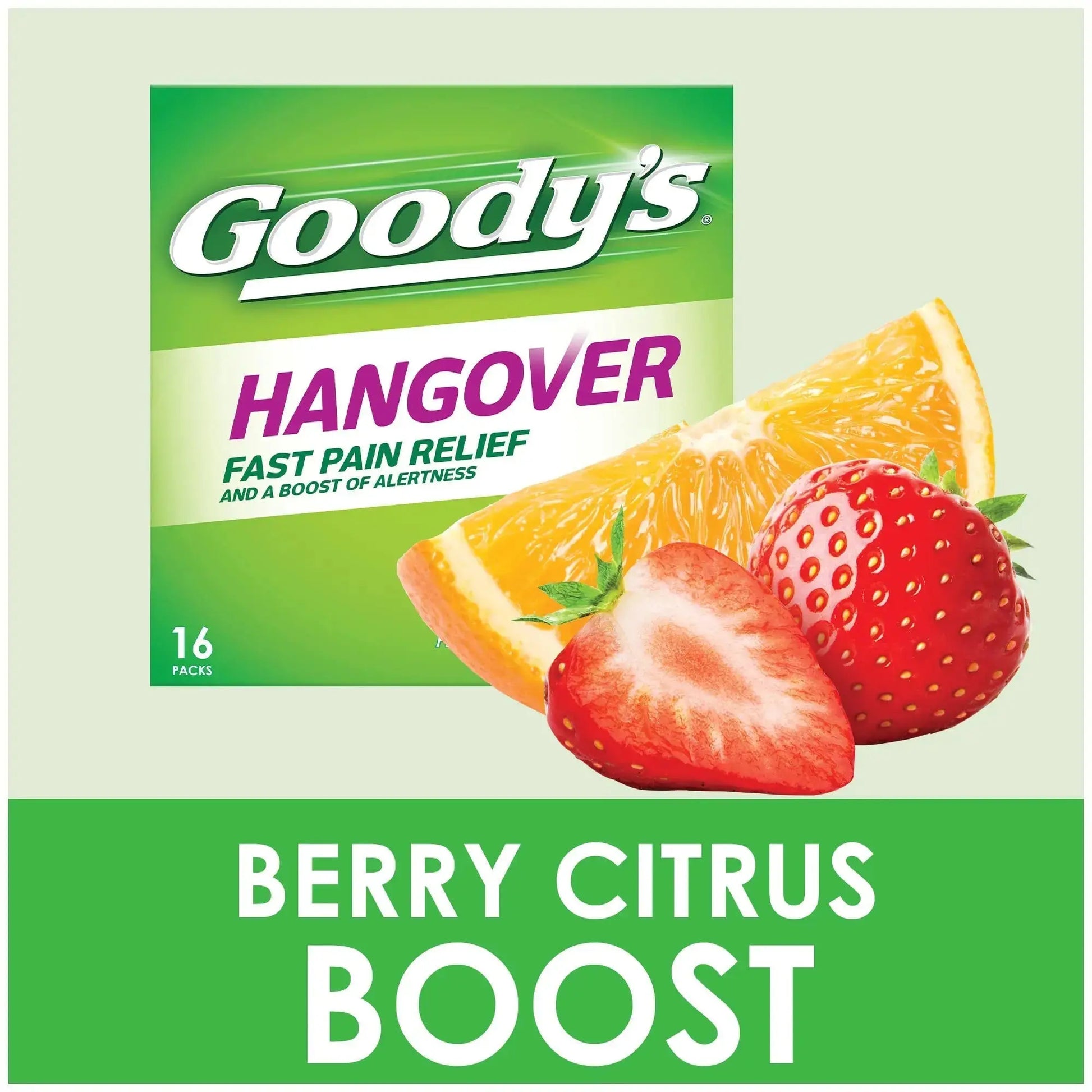 Goody's Hangover Relief Powder, Dual Action Fast Headache Pain Relief with Aspirin and Caffeine, Berry Citrus Flavor, 4 Powder Sticks, 6 Pack Goody'sAu supplements