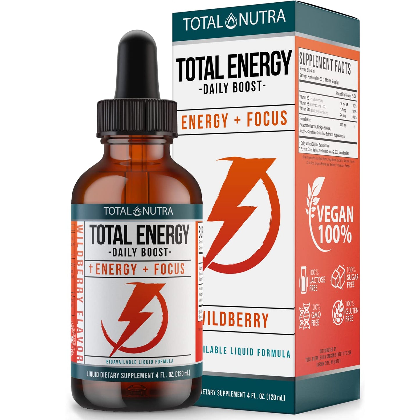 Extra Strength Vitamin B Complex Drops- B Vitamins B12, B6, B3- Vegan and Non GMO Total NutraUS supplements