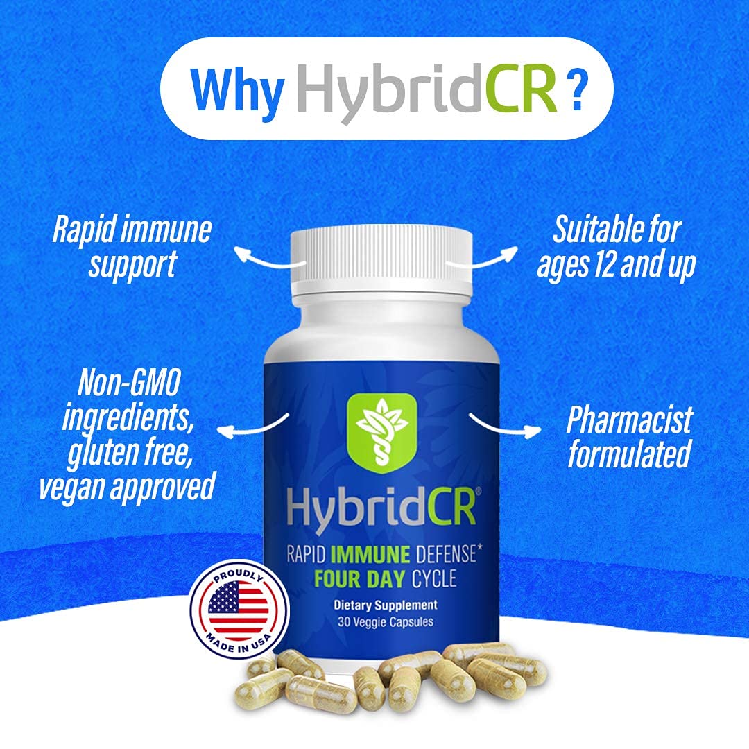 HybridCR Rapid Immunity Supplement | Zinc, Echinacea, Andrographis, Ginseng, Selenium, Gluten-Free & Non-GMO | 5-in-1 Immune Support Supplement | Pharmacist Formulated 1 Month Supply (30 Veggie Caps) Hybrid RemediesAu supplements