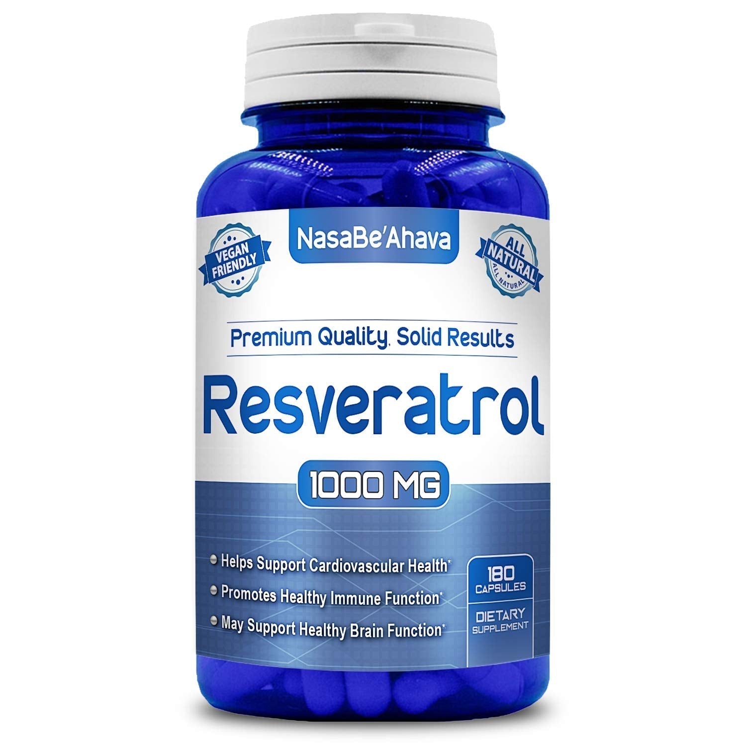 NASA Beahava 100% Pure Resveratrol - 1000mg Per Serving Max Strength (180 Capsules) NasaBeahavaAu supplements