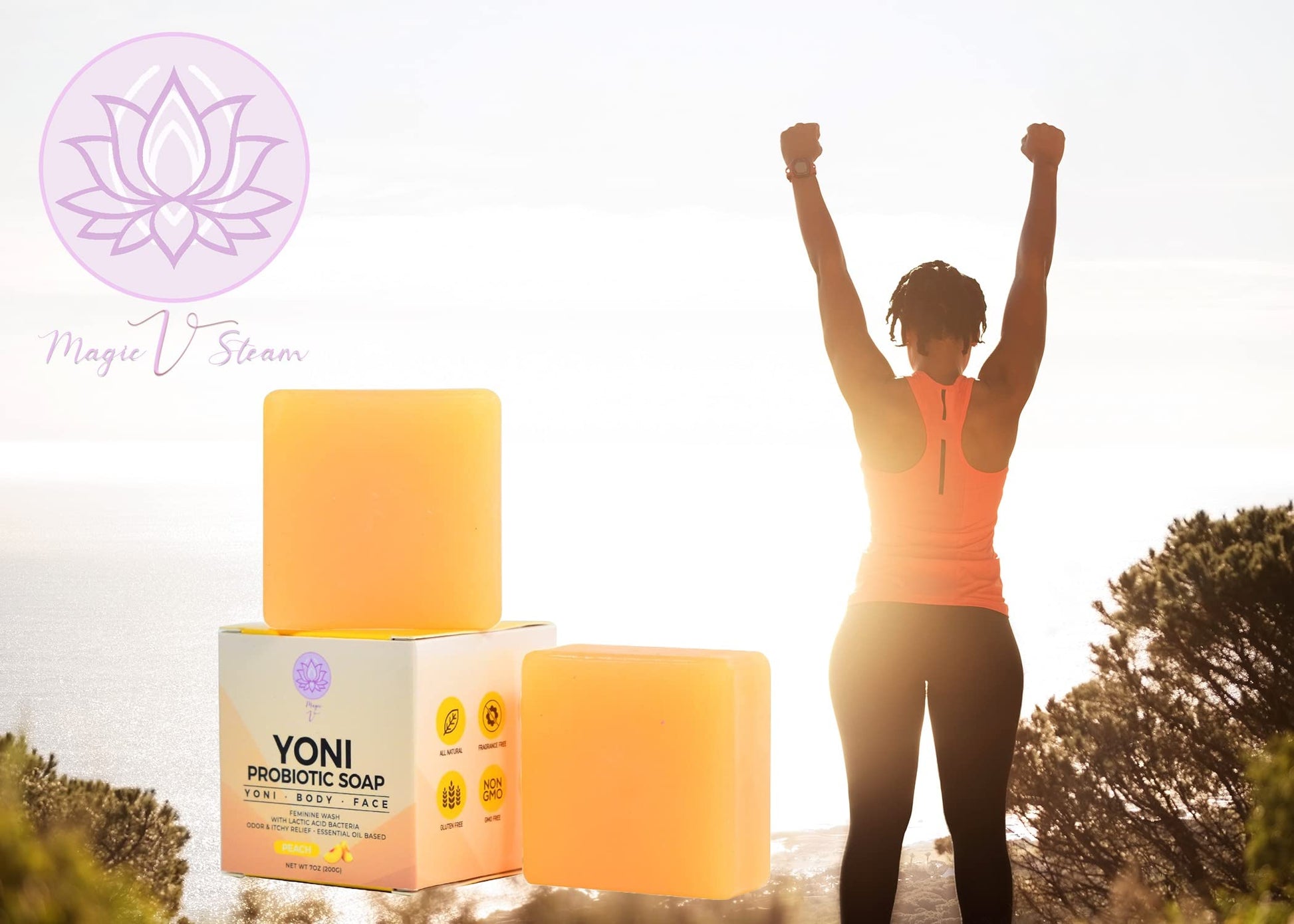 Magic V Steam Probiotic 2 Yoni Soap Bars Feminine Wash and Vaginal Wash Vaginal Odor Eliminator PH Magic V SteamAu supplements